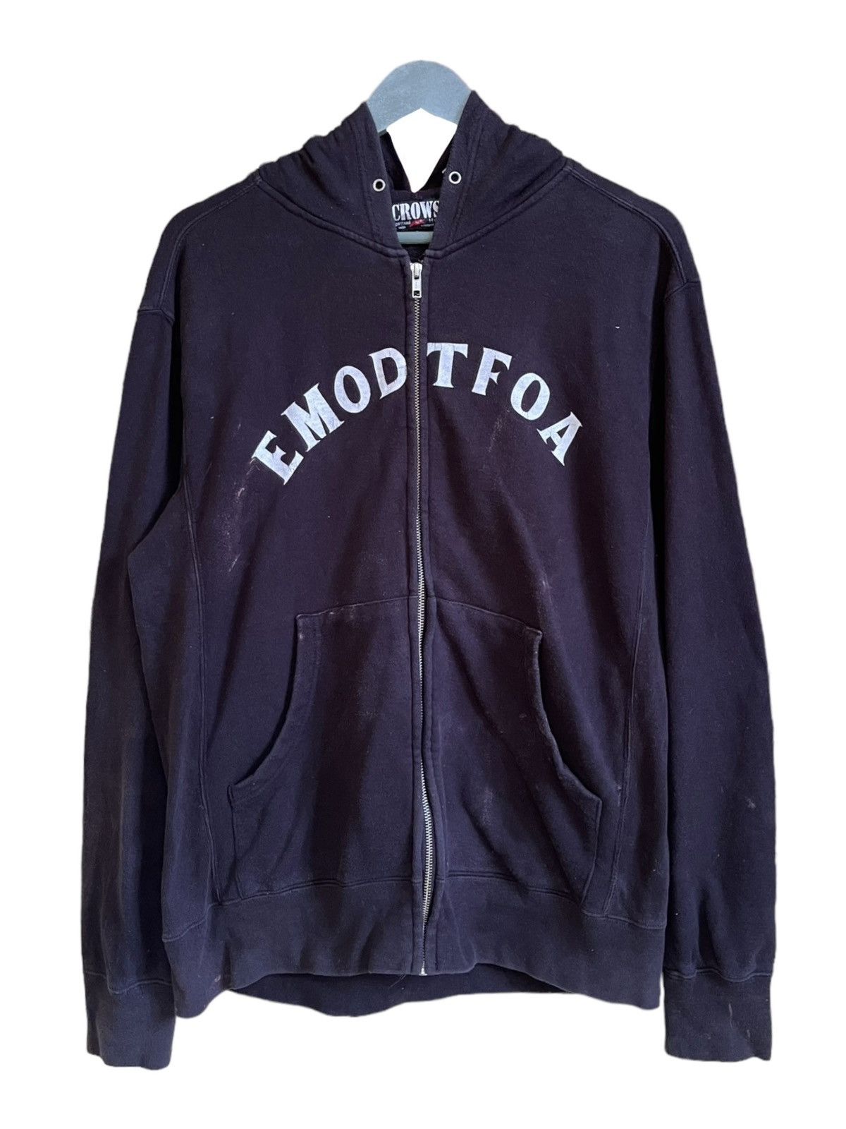 image of Movie x Skulls Crows Alliance Emod X Tfoa Seditionaries Skull Zipped Hoodie in Black (Size Large)