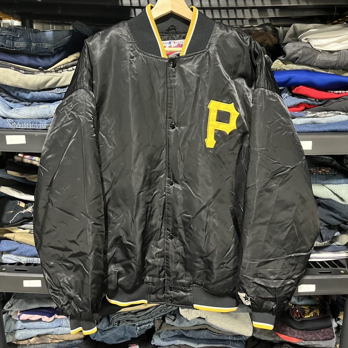 Starter VINTAGE 90s PITTSBURGH PIRATES MLB STARTER SATIN JACKET XL Size US XL / EU 56 / 4 - 3 Thumbnail