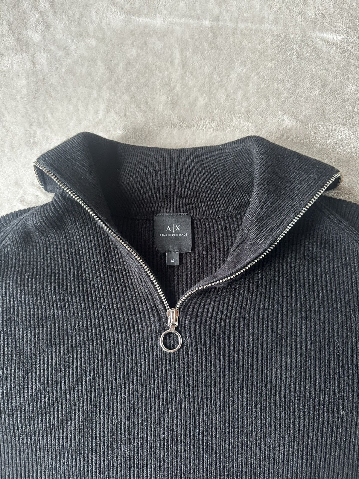 Armani Exchange Quarter zip black sweater Size M / US 6-8 / IT 42-44 - 2 Thumbnail