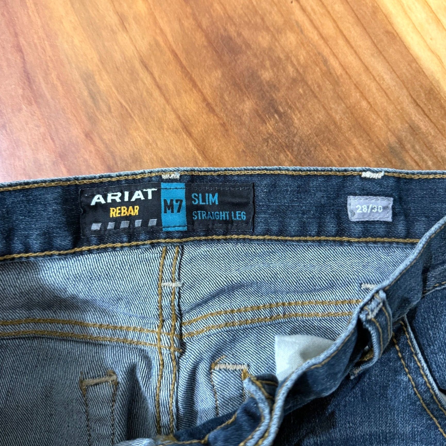 Ariat Ariat Jeans M7 Mens 28 x 30 Denim Straight 5-Pocket Blue Vintage 90s Mens Size US 28 / EU 44 - 4 Thumbnail