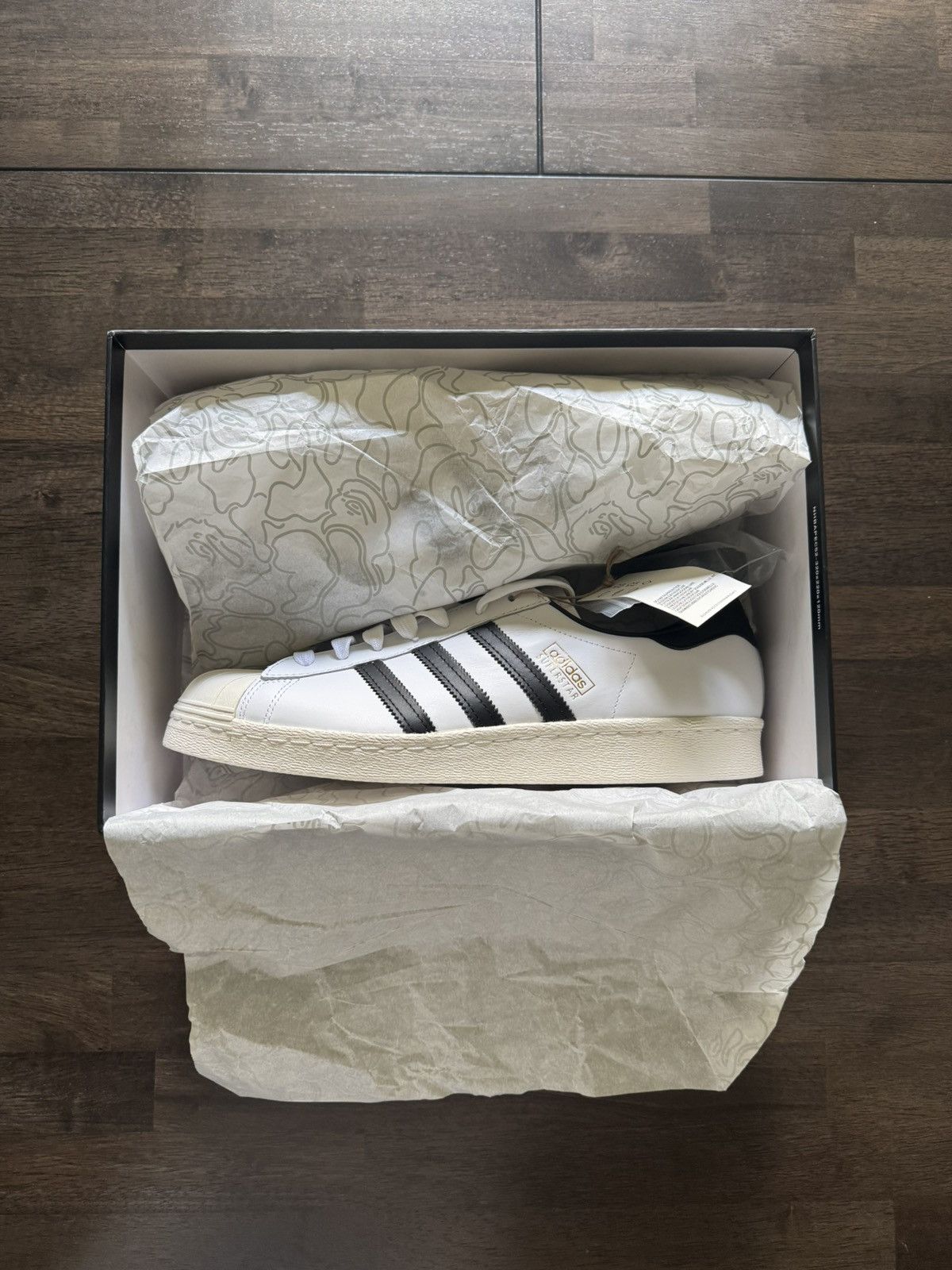 Adidas  Bape Bape x adidas Superstar80s White Black | Grailed