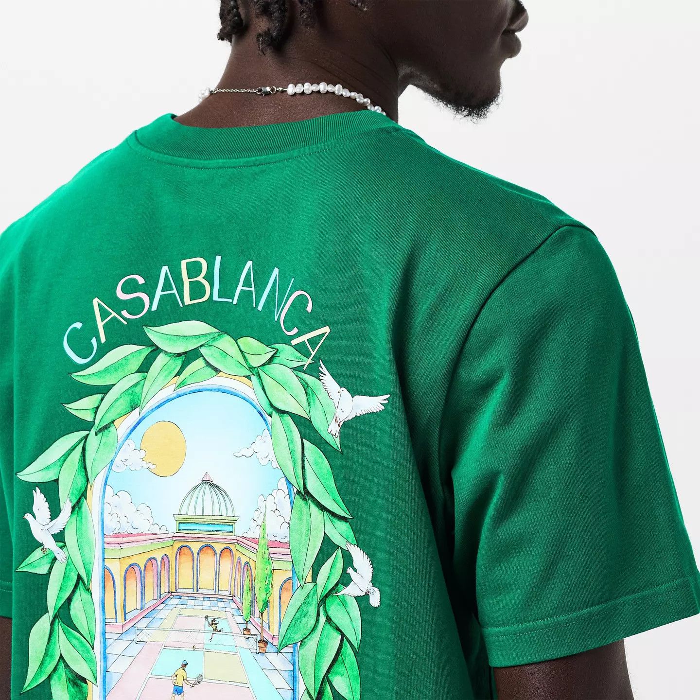 Casablanca o1g2r1mq0426 Graphic L'Arche Tennis Club T-Shirt in Green Size US XS / EU 42 / 0 - 5 Thumbnail