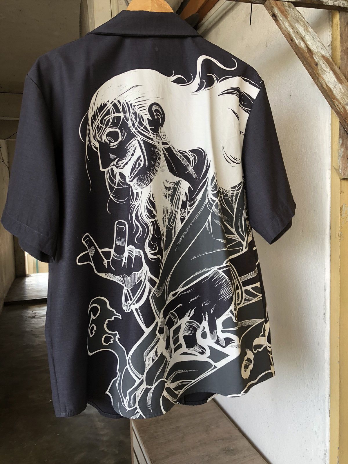 Anime Rare🔥 Drifters x Anime Oda Nobunaga Open Collar Shirt Size US XL / EU 56 / 4 - 9 Thumbnail