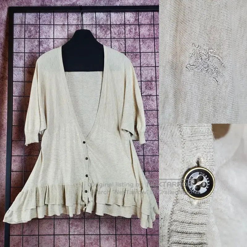 Burberry Burberry Summer Khaki Ruffled Knit Top. Size M / US 6-8 / IT 42-44 - 3 Thumbnail