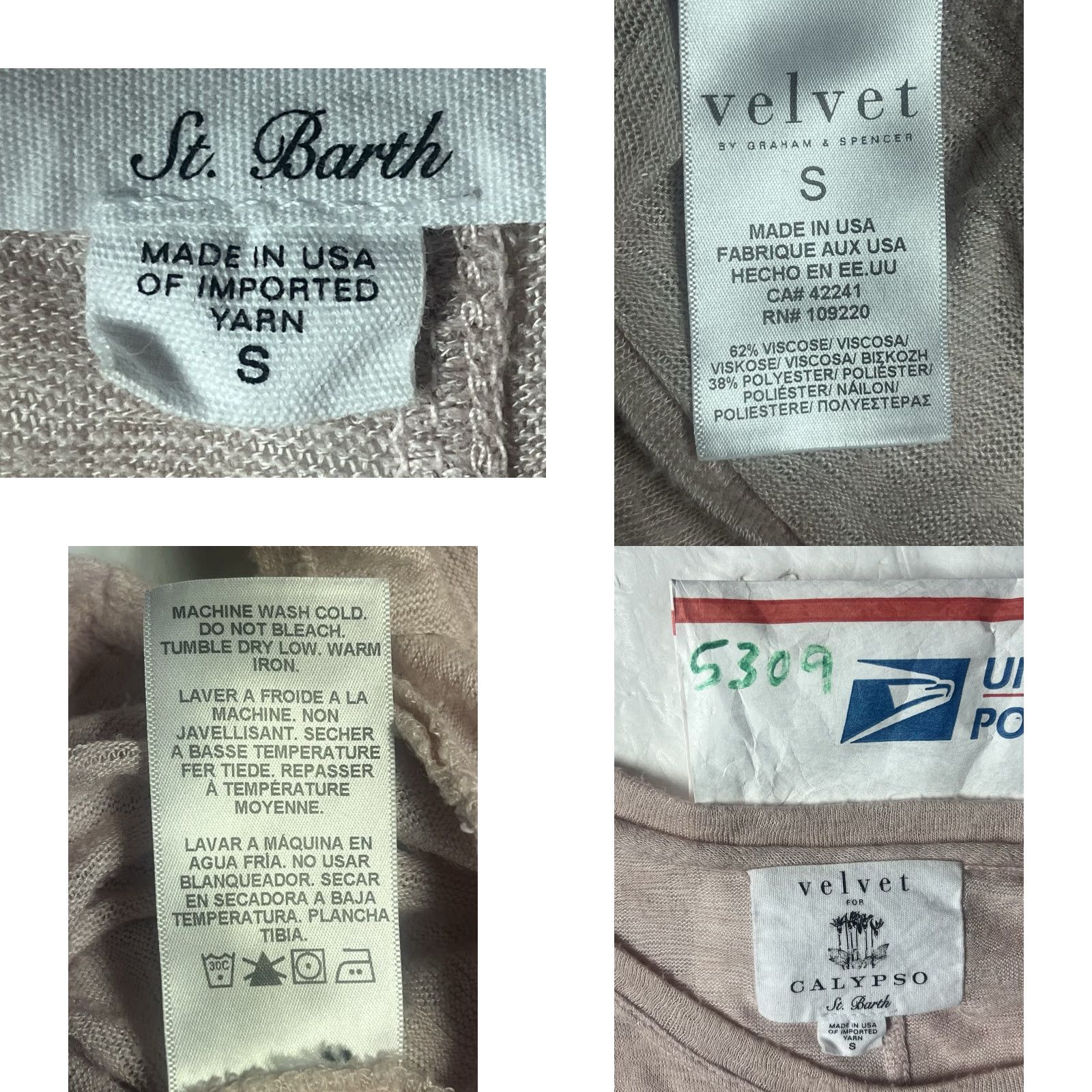 Velvet Velvet Blouse Women S Pink Sheer Knitted Yarn Velvet for calypso Small Women’s Pink Knitted Yarn Sheer size Small Size S / US 4 / IT 40 - 8 Thumbnail