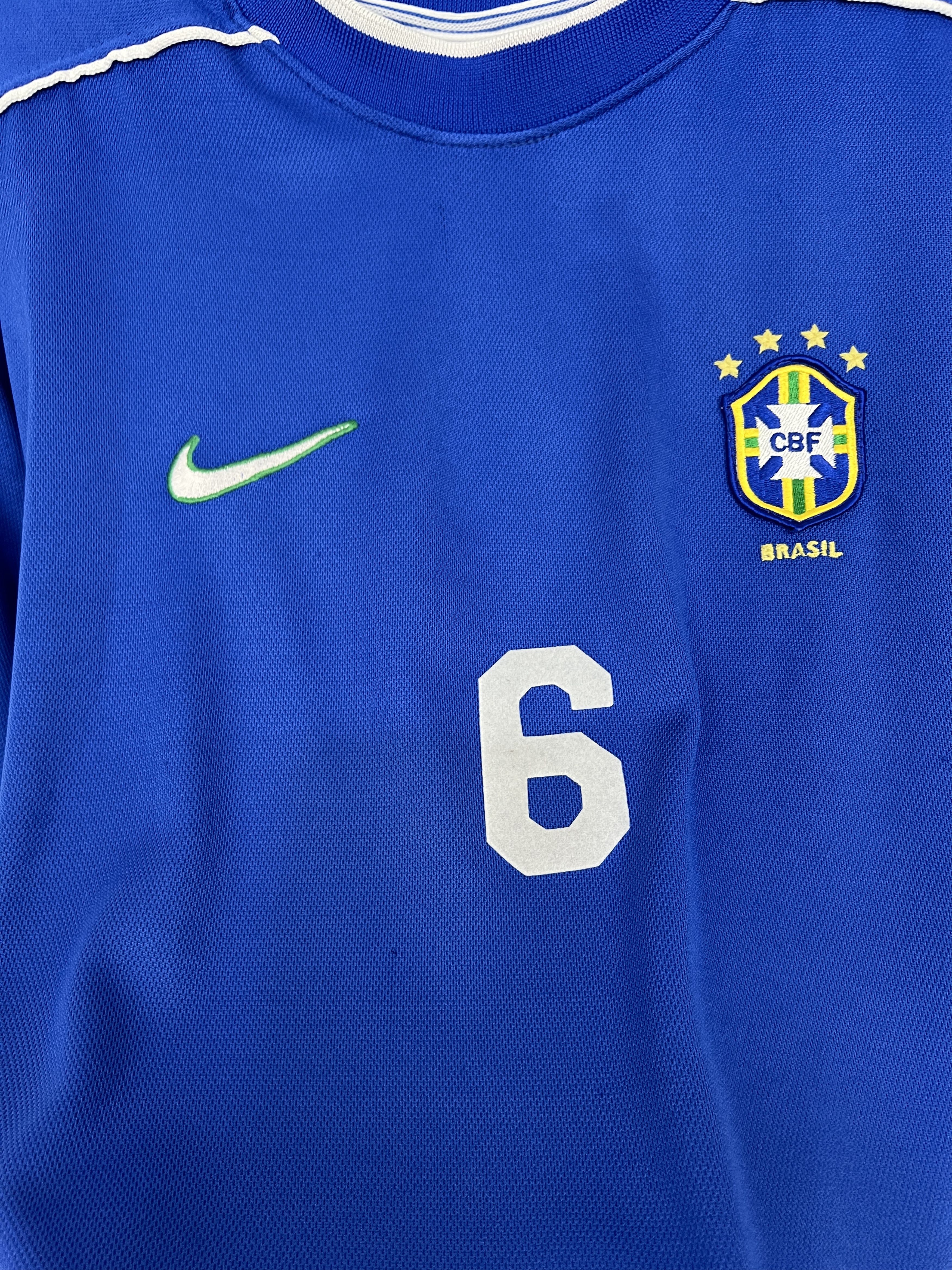 Nike Brazil Away football shirt 1997 Soccer Nike #6 R. Carlos Size US L / EU 52-54 / 3 - 7 Thumbnail