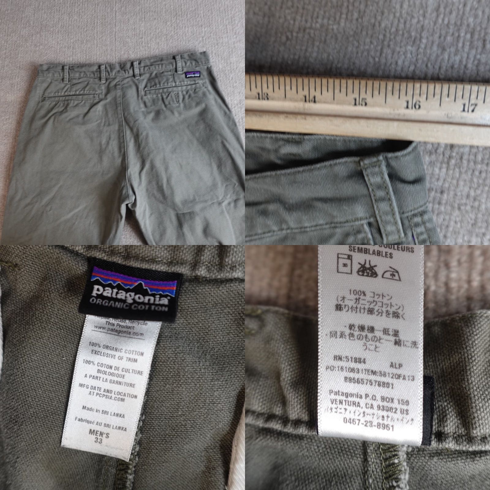 Patagonia Patagonia Pants 33 Gray Green Straight Duck Cotton Chino Logo Pockets Mens Regular Size US 33 - 8 Thumbnail