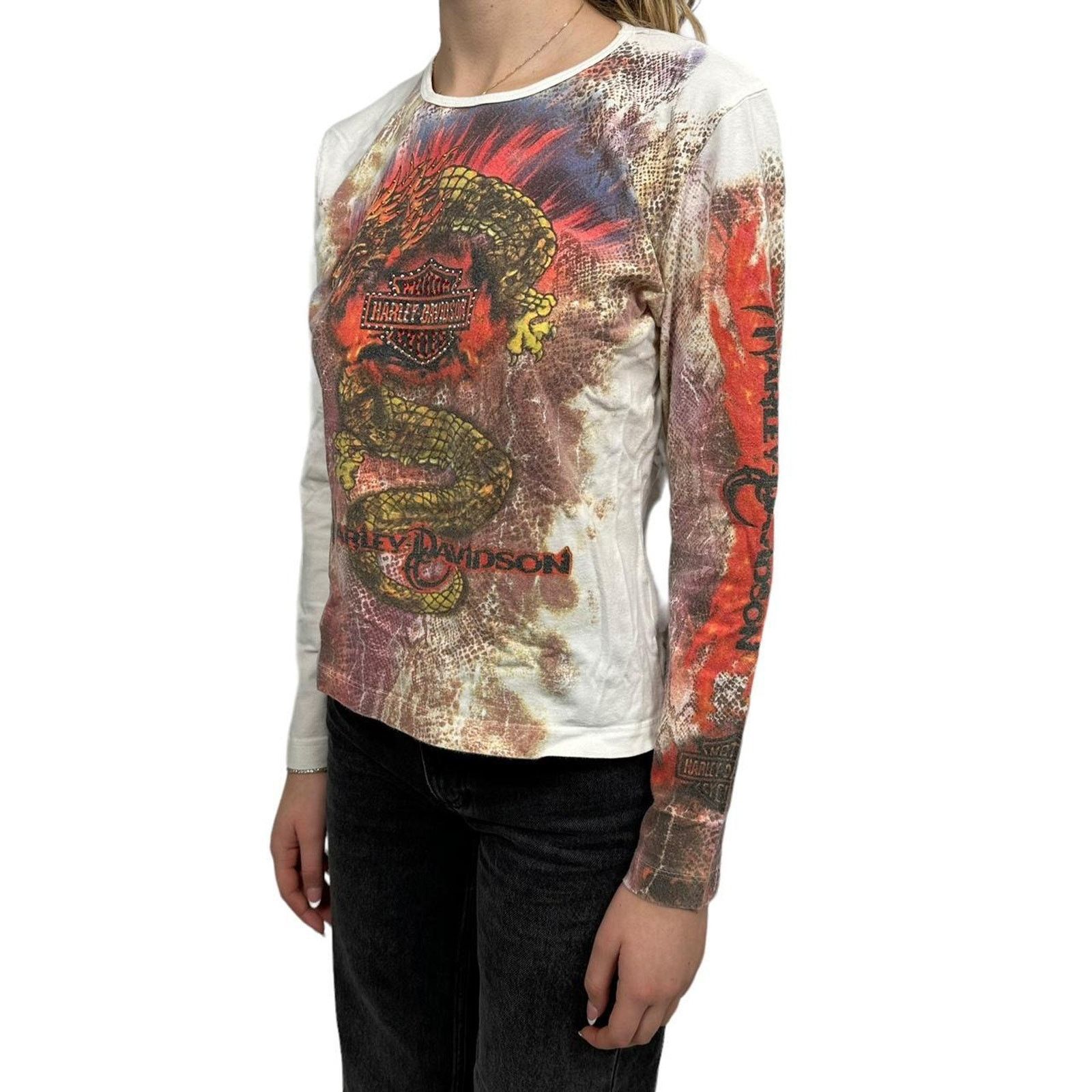 Harley Davidson Vintage womens Dragon harley davidson long seelve tee Size M / US 6-8 / IT 42-44 - 1 Thumbnail