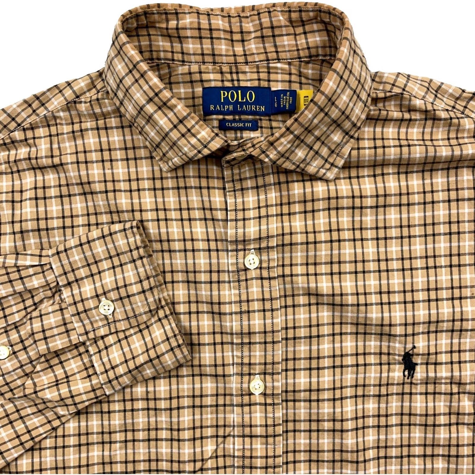 Polo Ralph Lauren Polo Ralph Lauren Men Large Brown Plaid Button Up Shirt Classic Fit Cotton Size US L / EU 52-54 / 3 - 2 Thumbnail