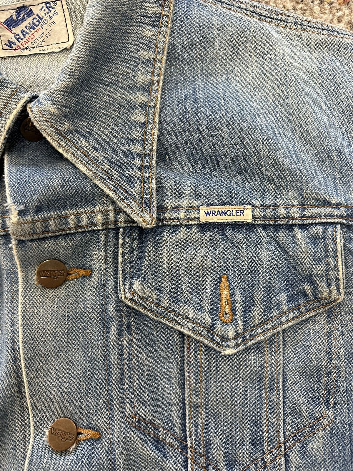 Vintage Vintage 1970s Wrangler Light Wash Denim Jacket Small Size US S / EU 44-46 / 1 - 4 Thumbnail