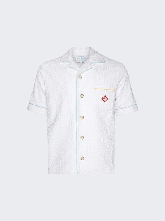 Casablanca o1mle0326 Monogram Towelling Open Collar Shirt in White Size US XXL / EU 58 / 5 - 1 Preview