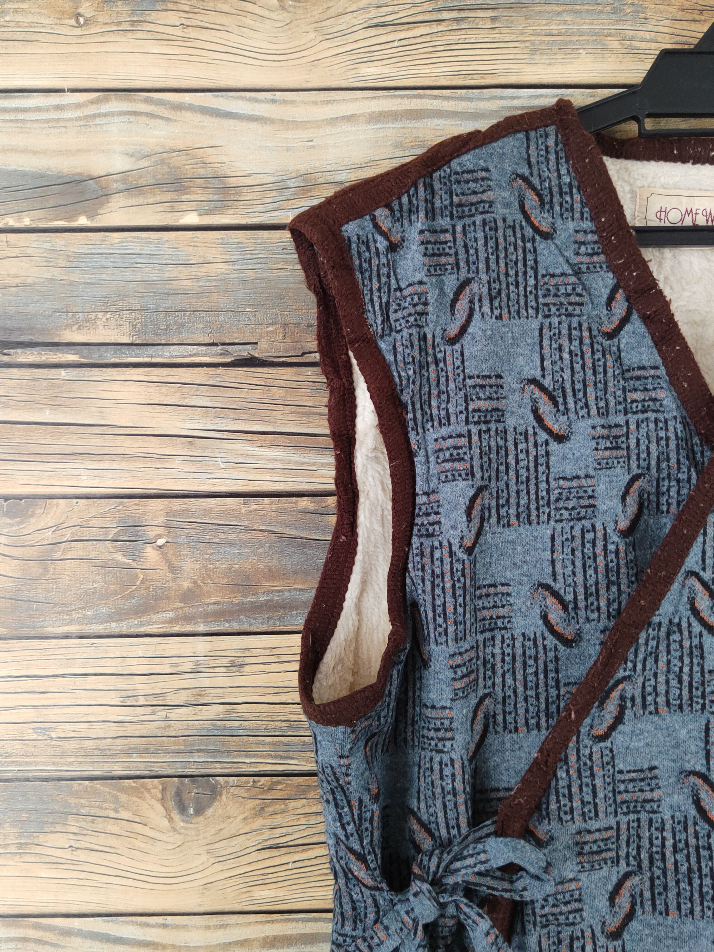 Japanese Brand × Vintage Retro Vintage Design by Home Wear Blue Kimono Vests Size M / US 6-8 / IT 42-44 - 5 Thumbnail