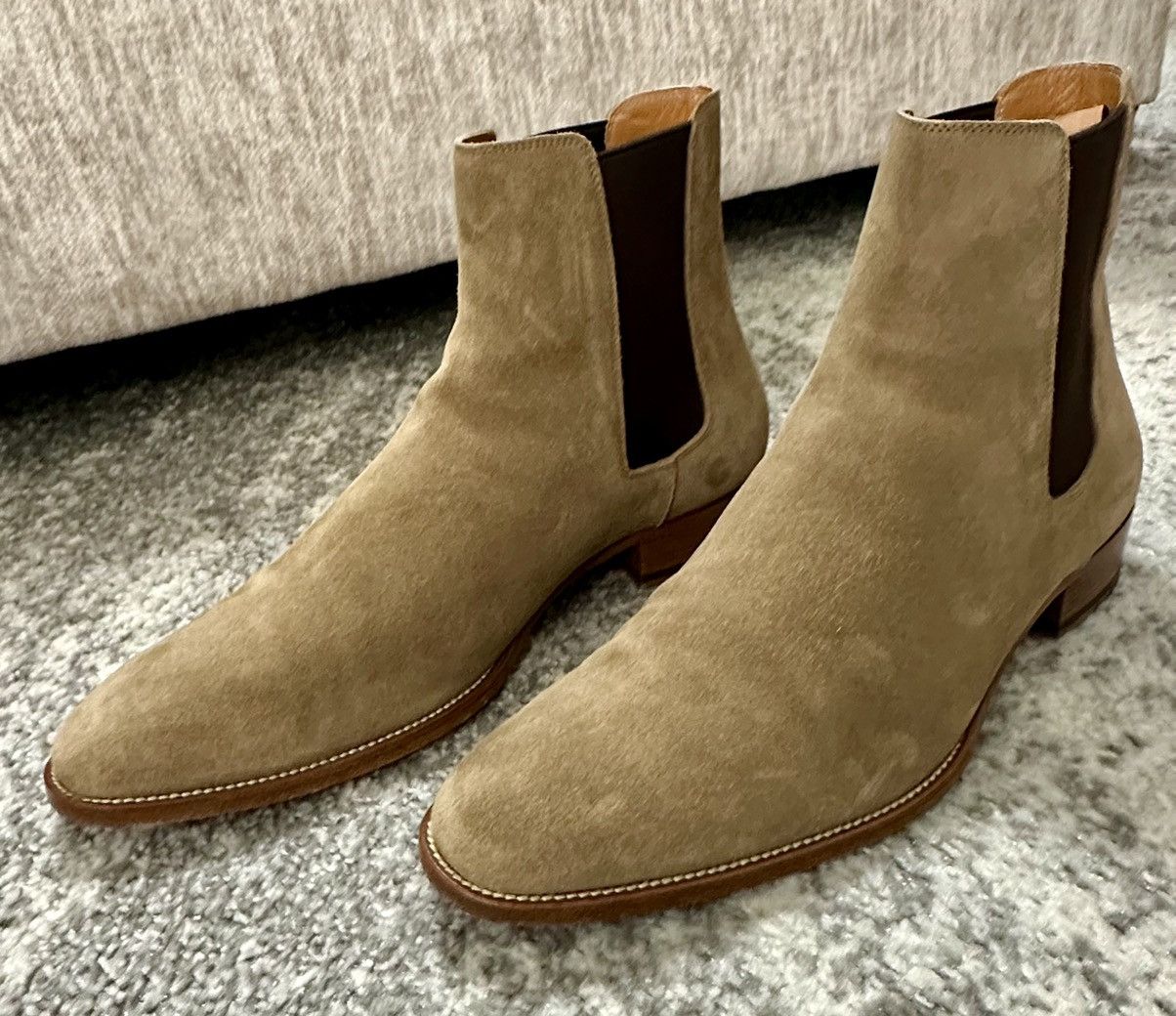 Wyatt Chelsea Beige Suede Boots