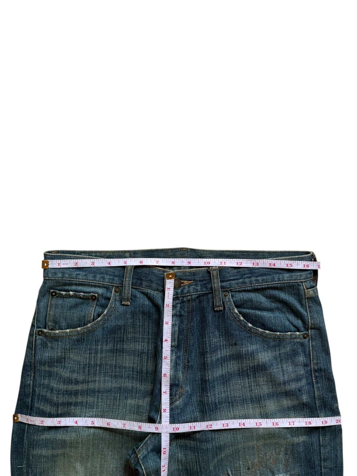 Japanese Brand Vintage Japanese Brand Mud Wash Sashiko Patched Baggy Jeans Size US 33 - 10 Thumbnail