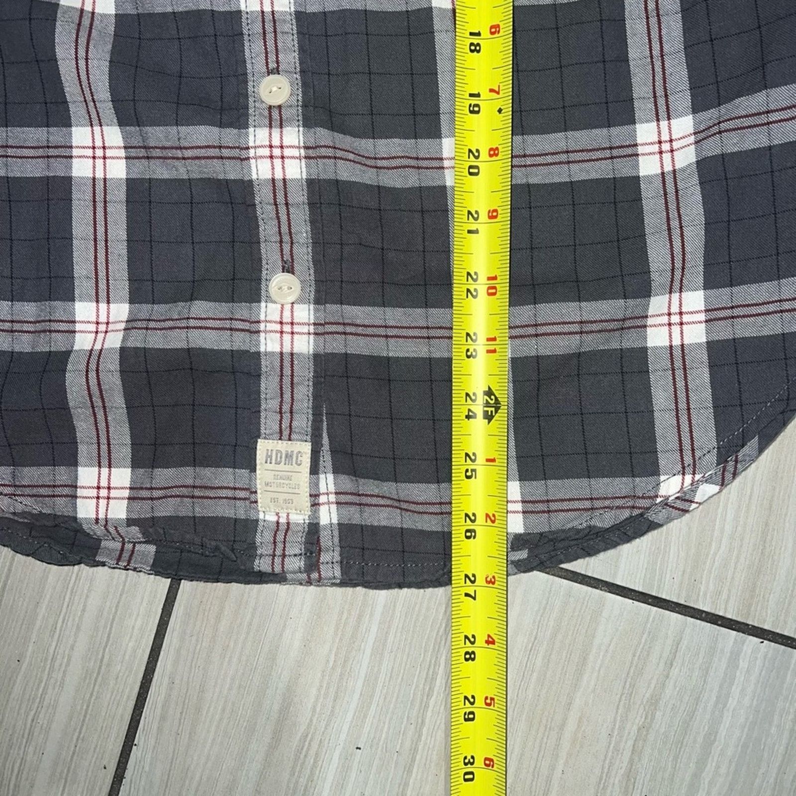 Harley Davidson Harley-Davidson Plaid White & Black Button-Up Shirt Size US L / EU 52-54 / 3 - 7 Thumbnail