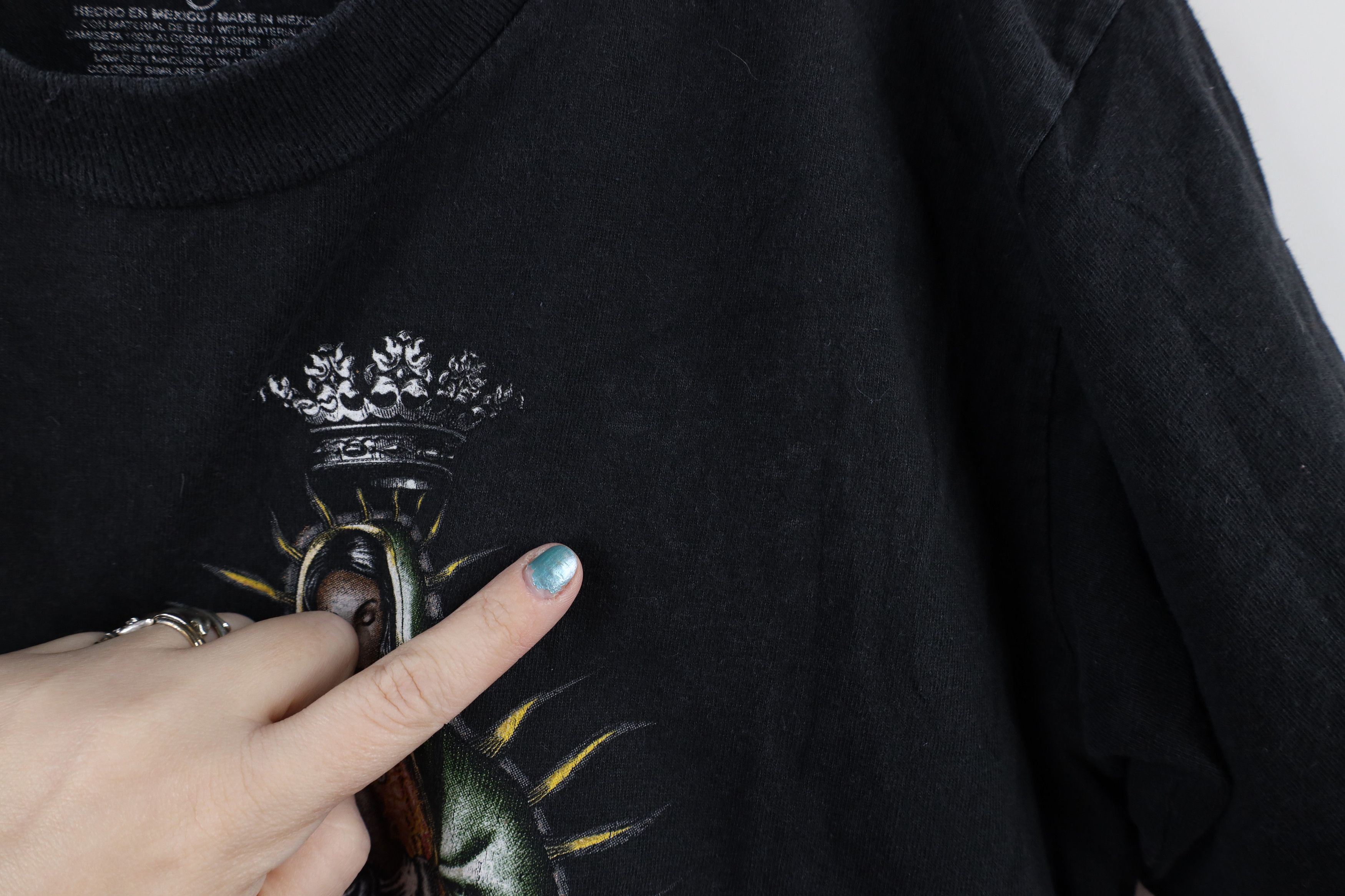 Vintage Vintage Spell Out Our Lady of Guadalupe Mexico T-Shirt Black Size US M / EU 48-50 / 2 - 7 Thumbnail