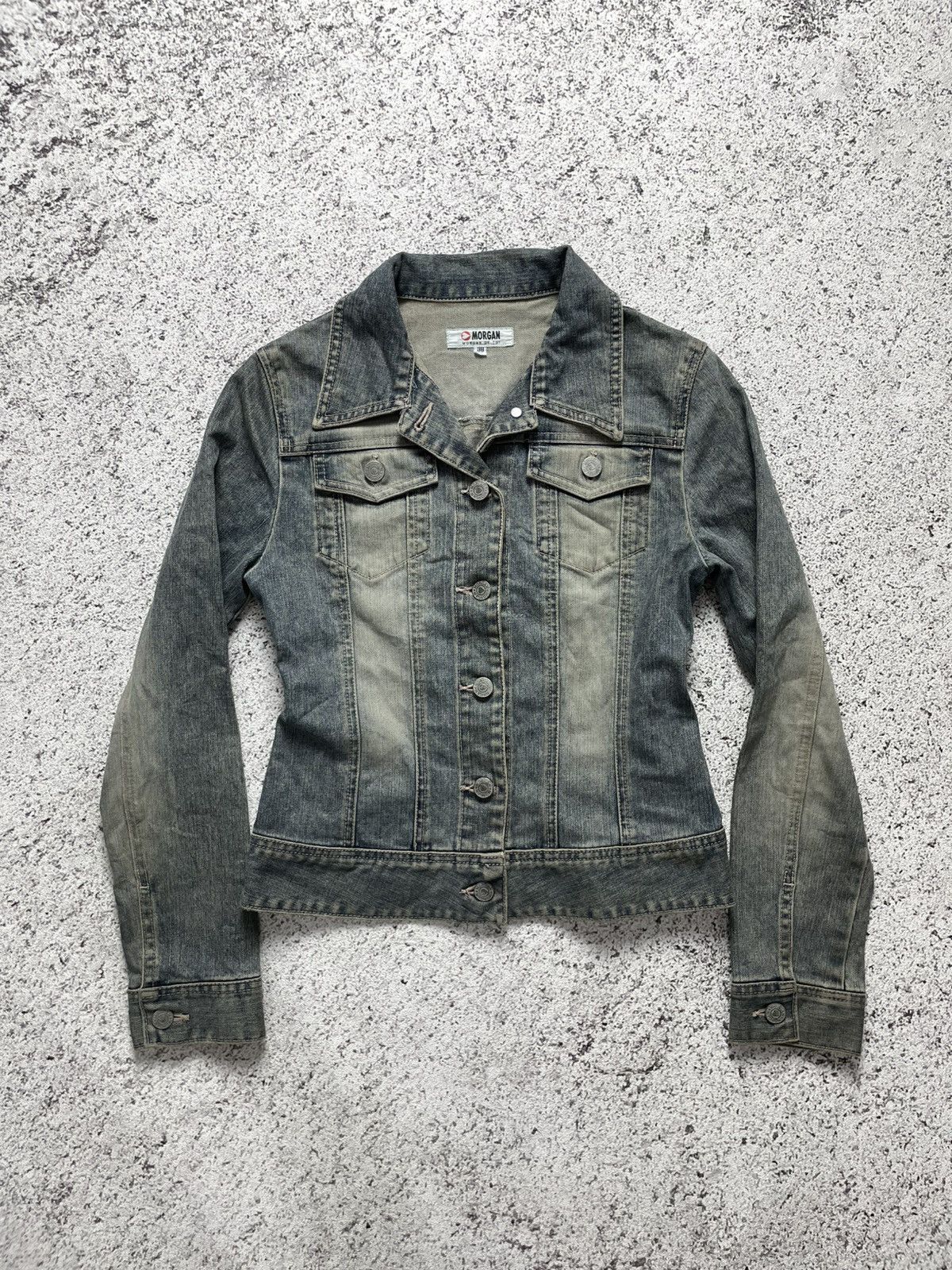 Morgan Homme 2000s Morgan Homme - Mud Wash Denim Jacket Jeans Fade Gothic Size XS / US 0-2 / IT 36-38 - 1 Thumbnail