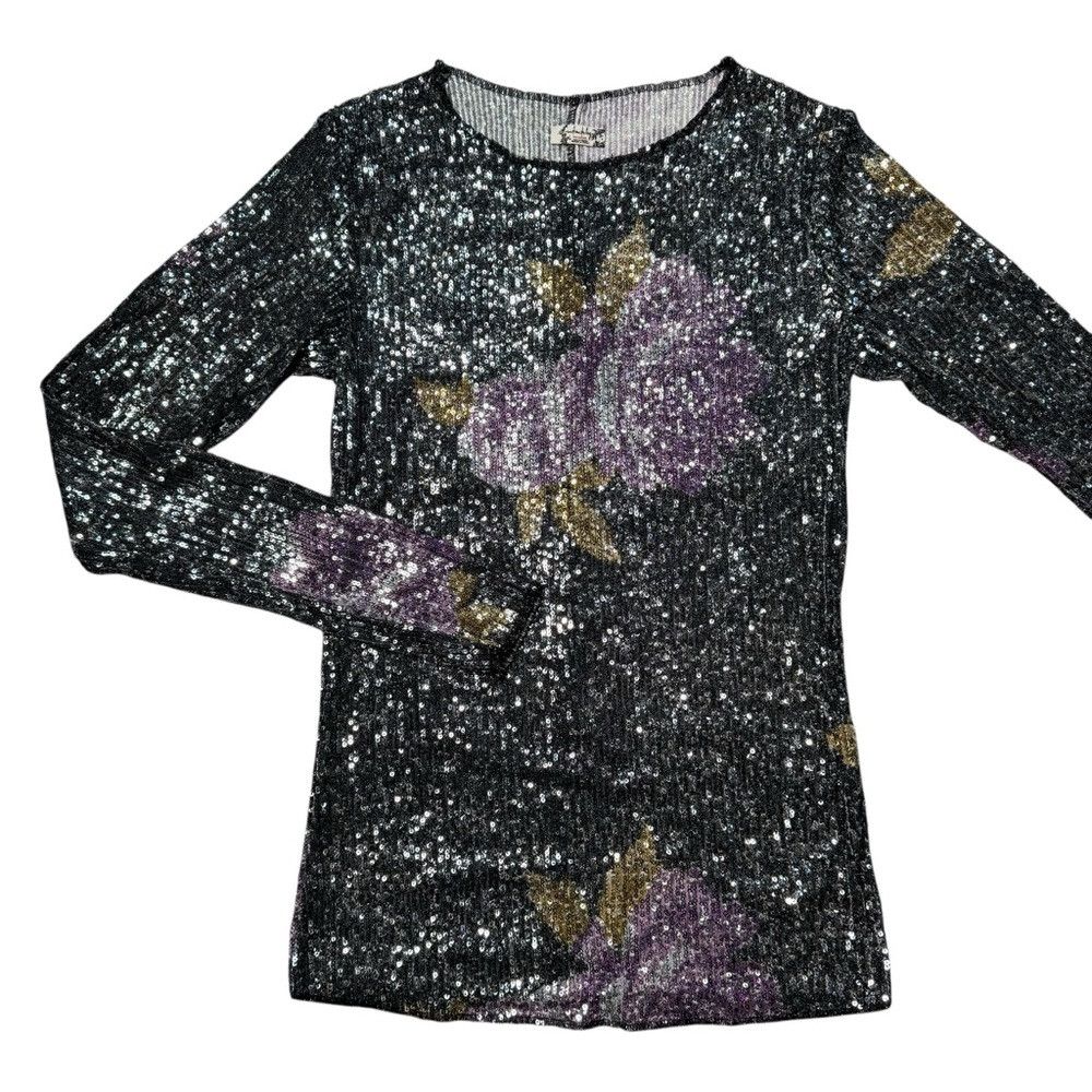 Free People NWT New $88 Free People Printed Gold Rush Long Sleeve Sequi Size M / US 6-8 / IT 42-44 - 2 Thumbnail