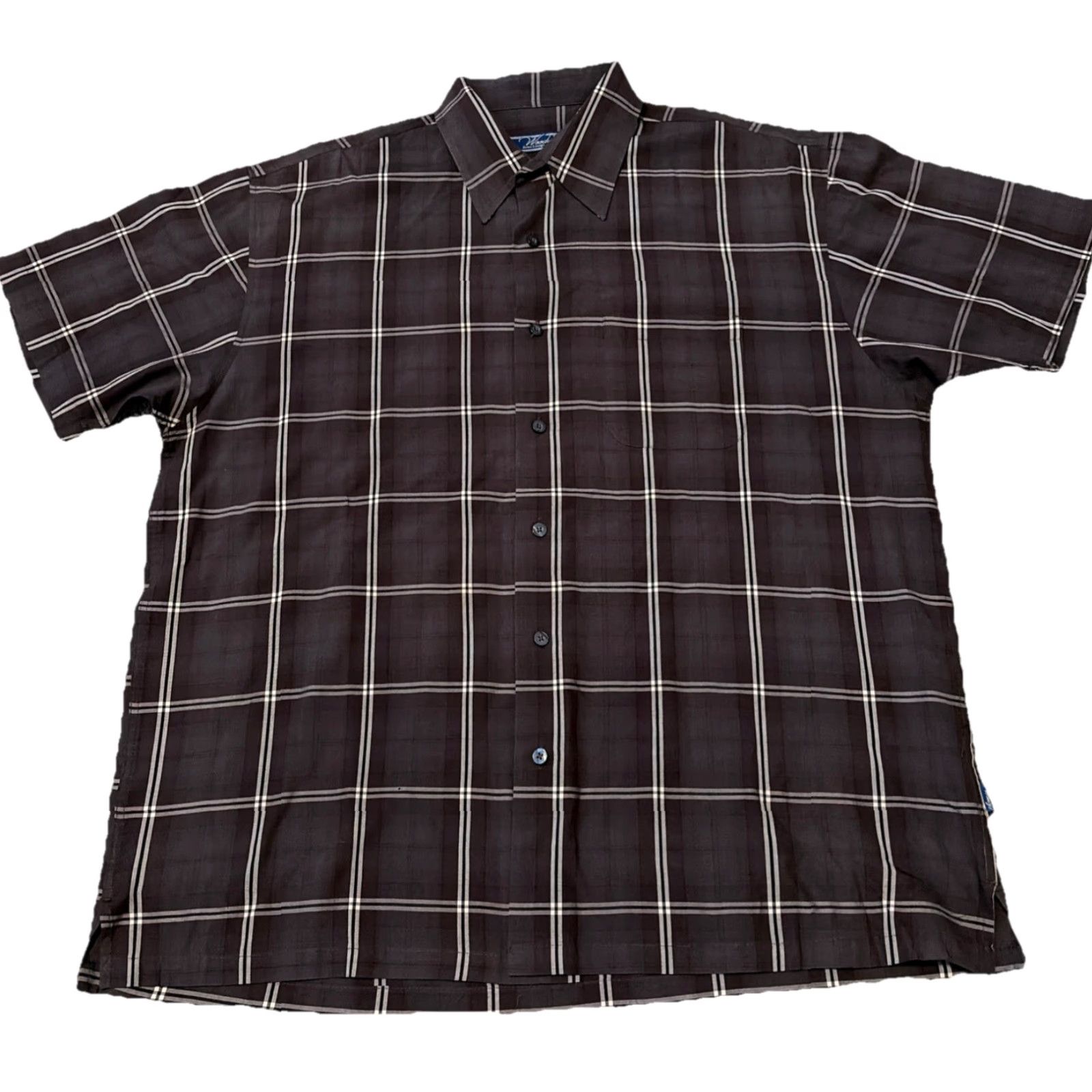 Vintage VINTAGE Woody’s Retro Lounge Brown Plaid Button-Up Short Sleeve Casual Shirt XL Rayon Mens Size US XL / EU 56 / 4 - 2 Thumbnail