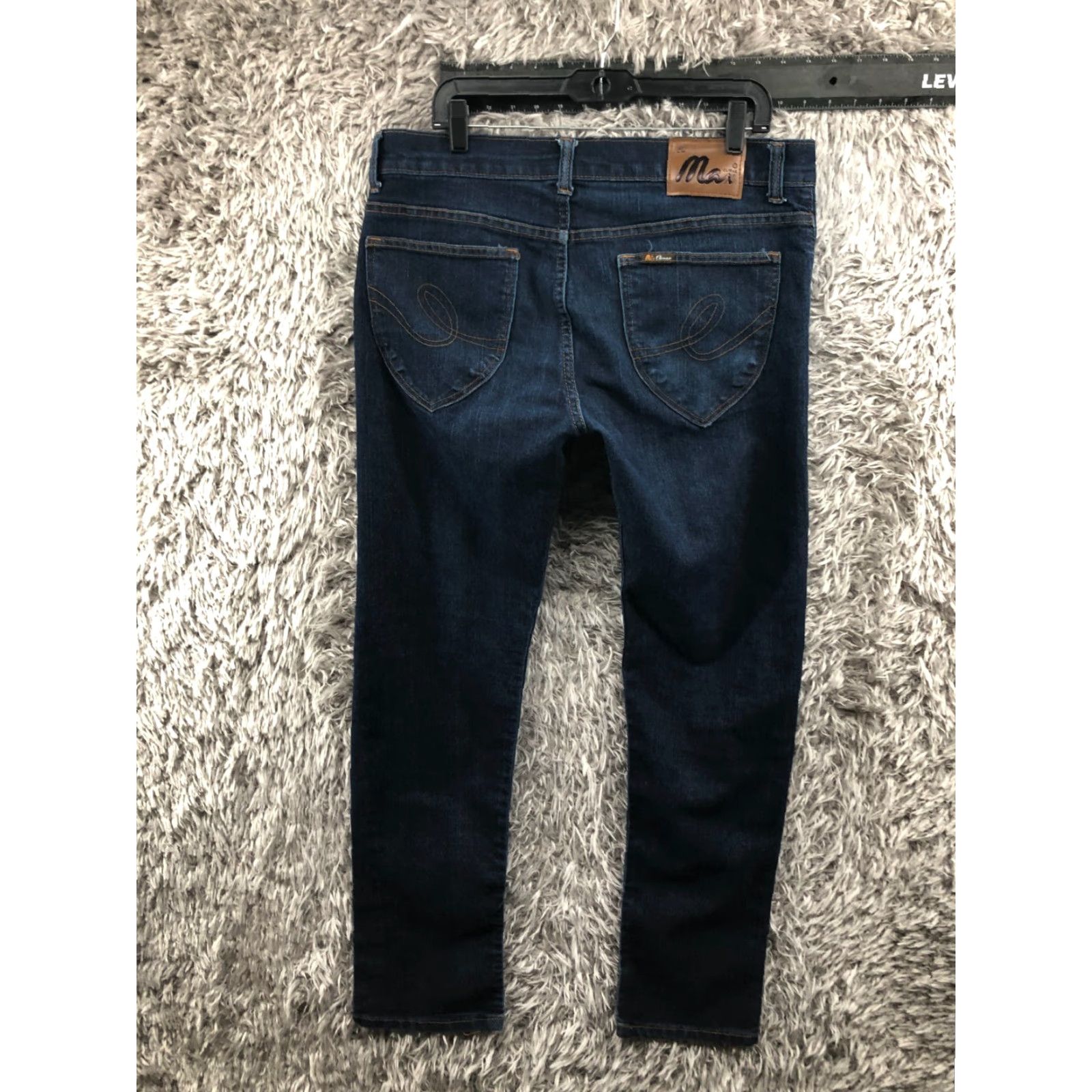 Vintage Max Climax Jeans 38 Mens Straight Mid Rise Dark Blue Wash Denim 5-Pocket Regular Fit Belt Loops Size US 38 / EU 54 - 5 Thumbnail
