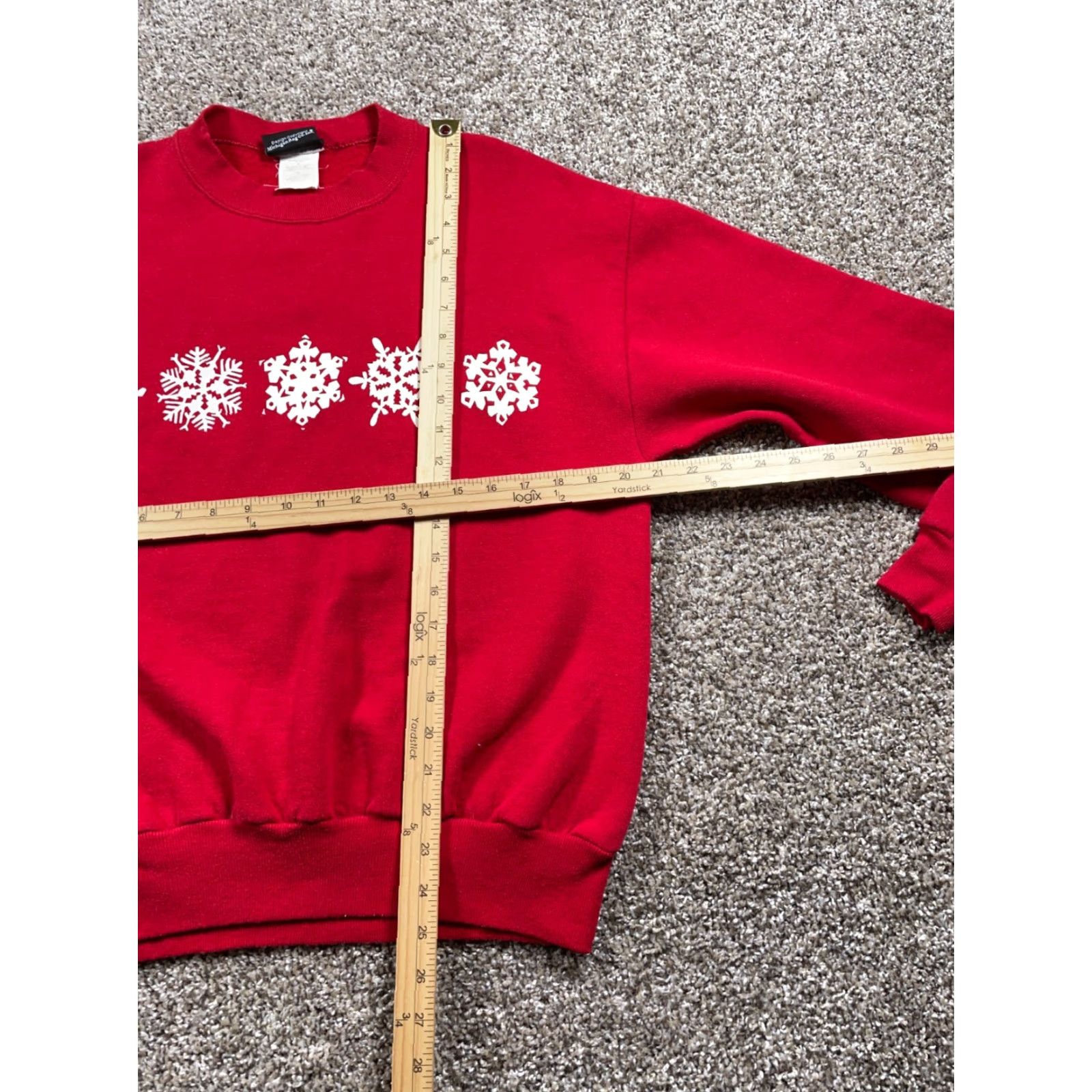 Vintage VINTAGE Michigan Rag Co. Snowflake Sweatshirt Adult Medium Red Christmas Holiday Festive Size M / US 6-8 / IT 42-44 - 5 Thumbnail