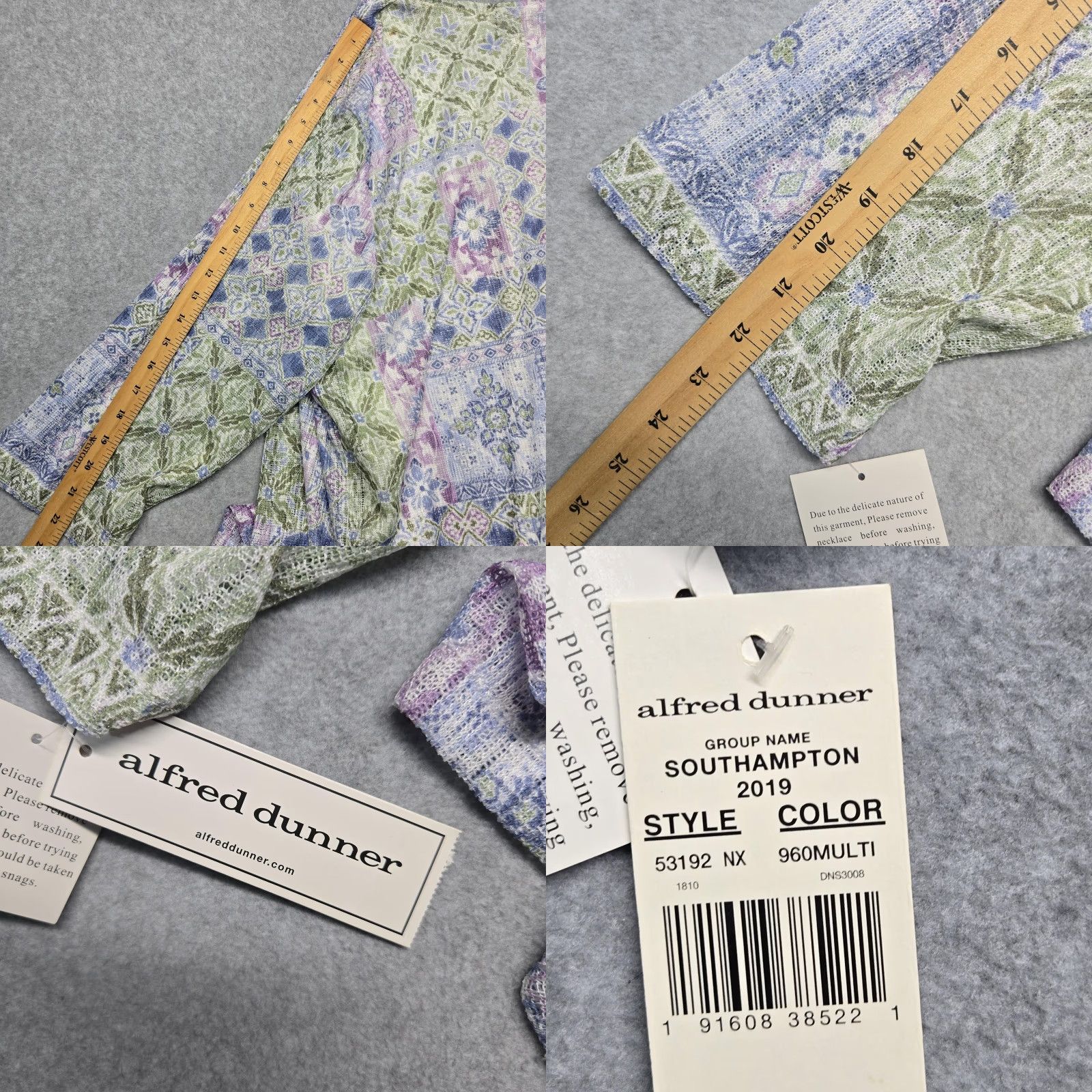 Vintage ALFRED DUNNER Womens XL Cardigan Jacket Multi Patchwork Southampton NWT Necklace Included Geometric Lightweight Spring Summer VINTAGE No Size XL / US 12-14 / IT 48-50 - 8 Thumbnail