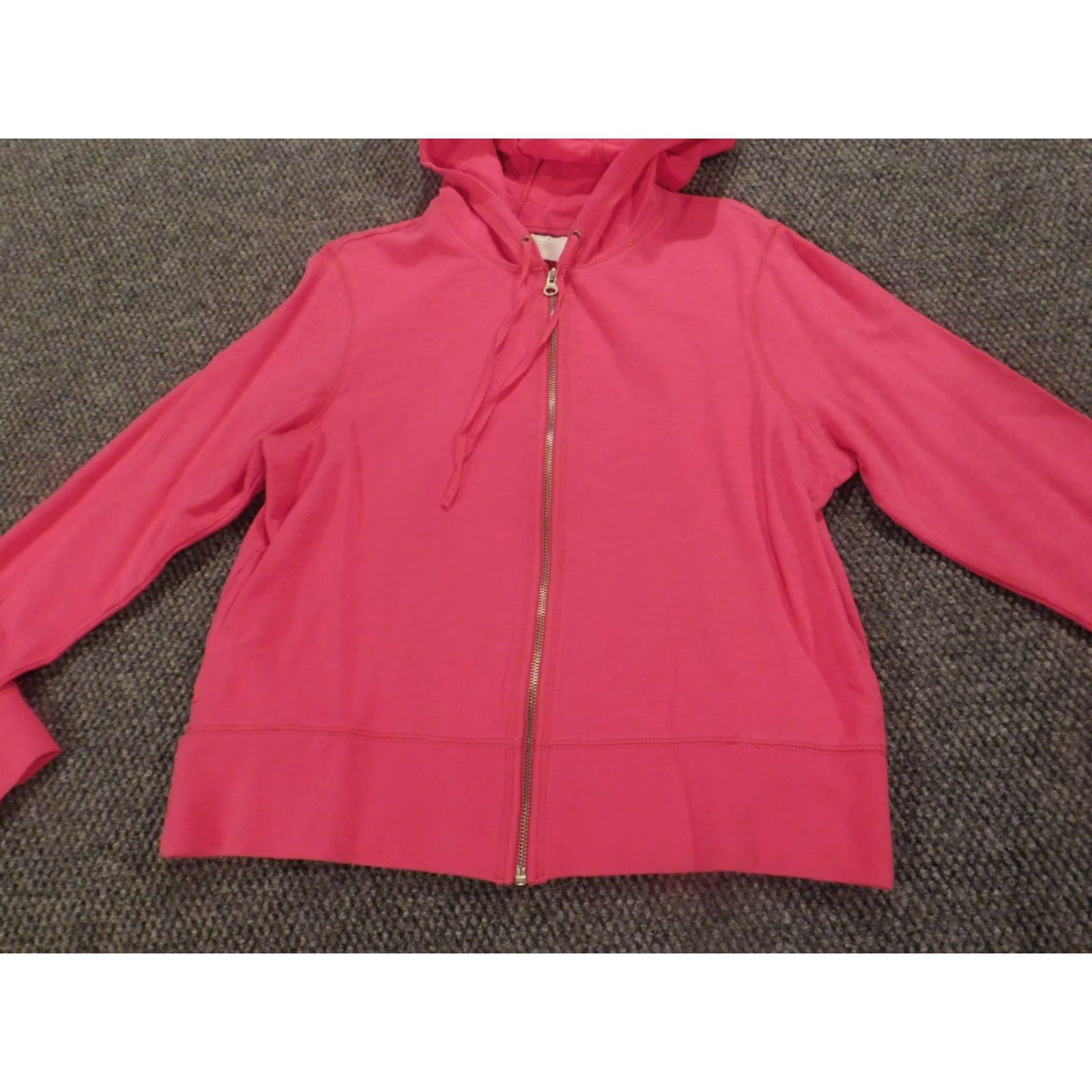 Izod IZOD Sweater Womens L Pink Full Zip Hoodie Stretch Cable-Knit Raglan Sleeve Classic Knit Size L / US 10 / IT 46 - 2 Thumbnail