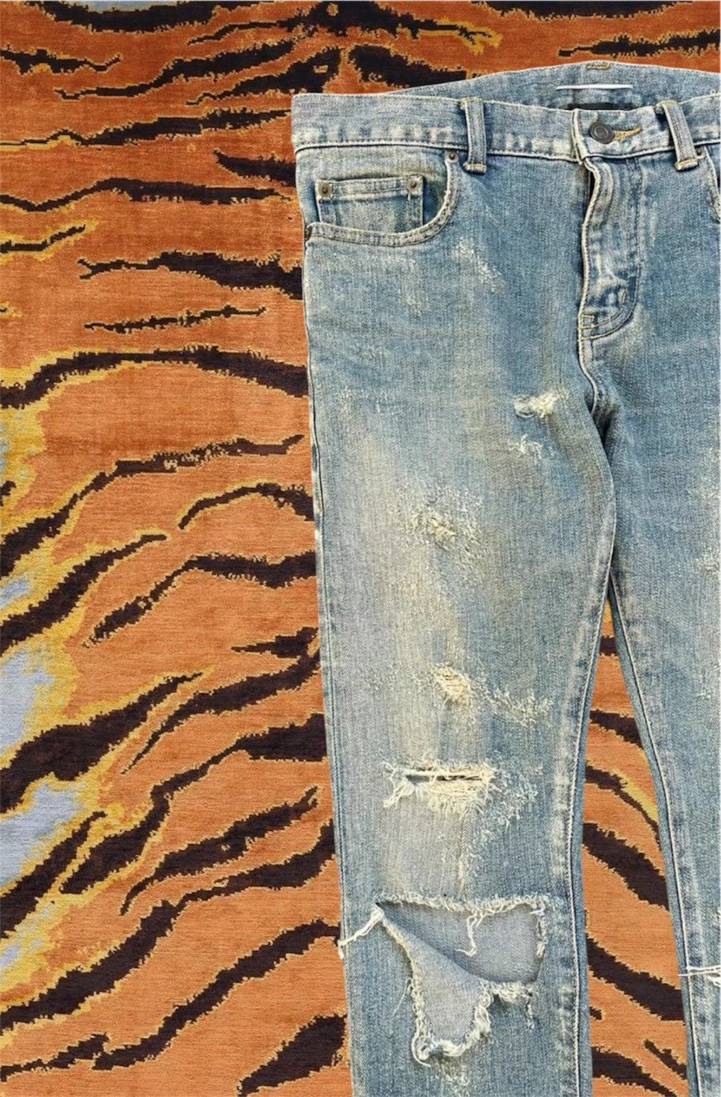 Saint Laurent Paris SAINT LAURENT PARIS FW13 CRASH DENIM Size US 29 - 3 Thumbnail