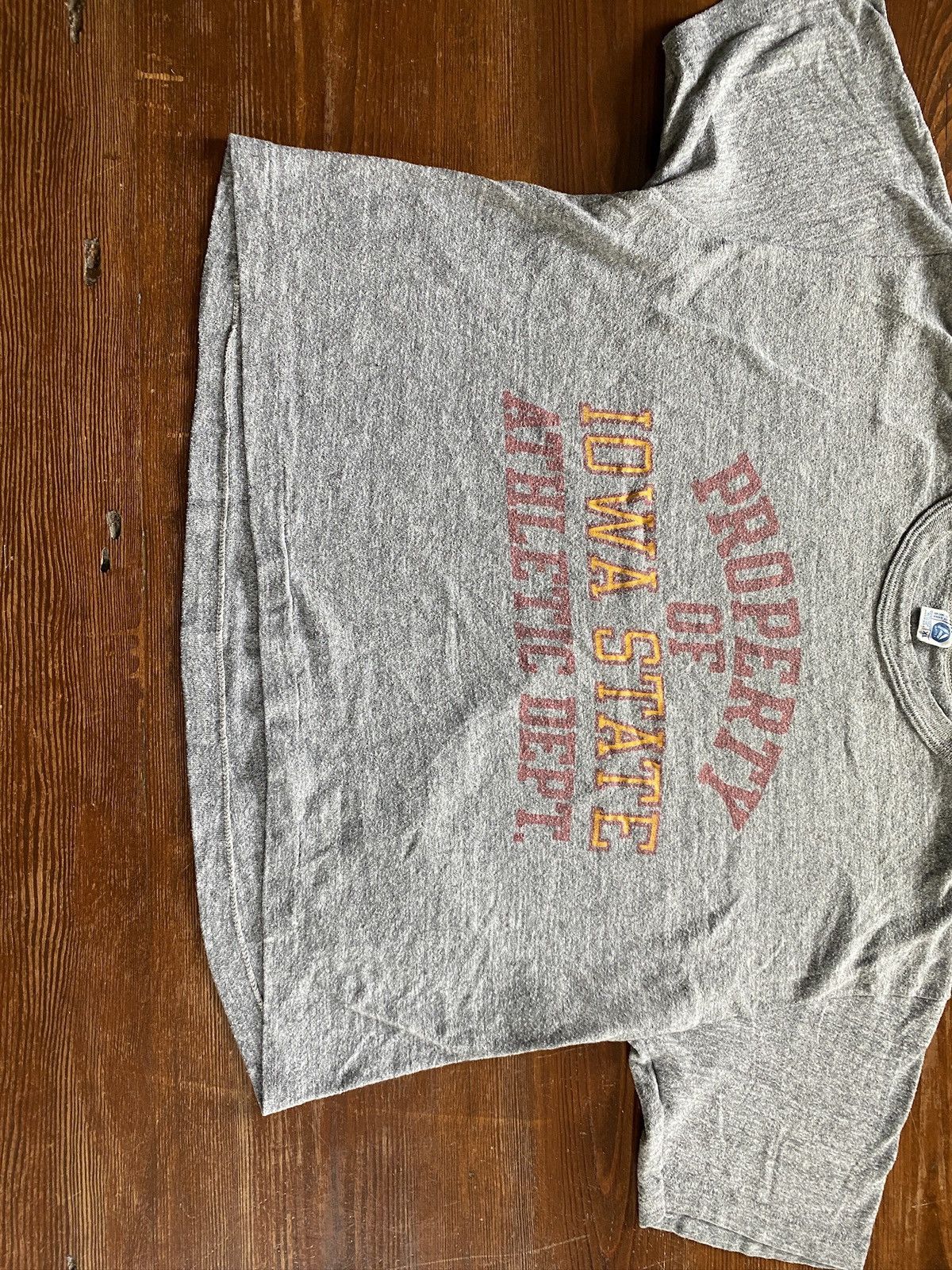 Vintage Vintage 80’s Iowa State Cropped Single Stitch Gray Tee Size US L / EU 52-54 / 3 - 5 Thumbnail