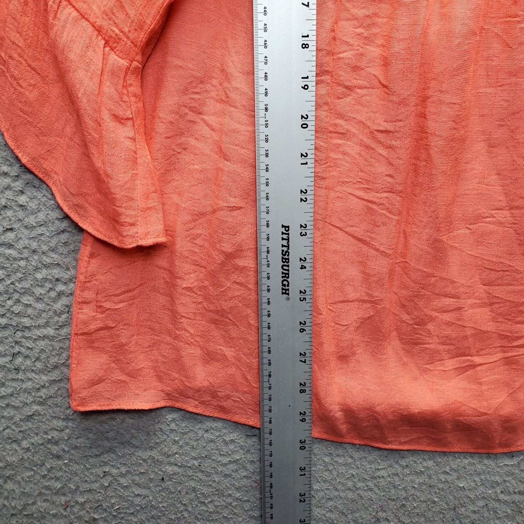 Vintage Zac & Rachel Womens XL Orange Flutter Sleeve Blouse Top - Boho Smocked Detail Shirt Size XL / US 12-14 / IT 48-50 - 4 Thumbnail