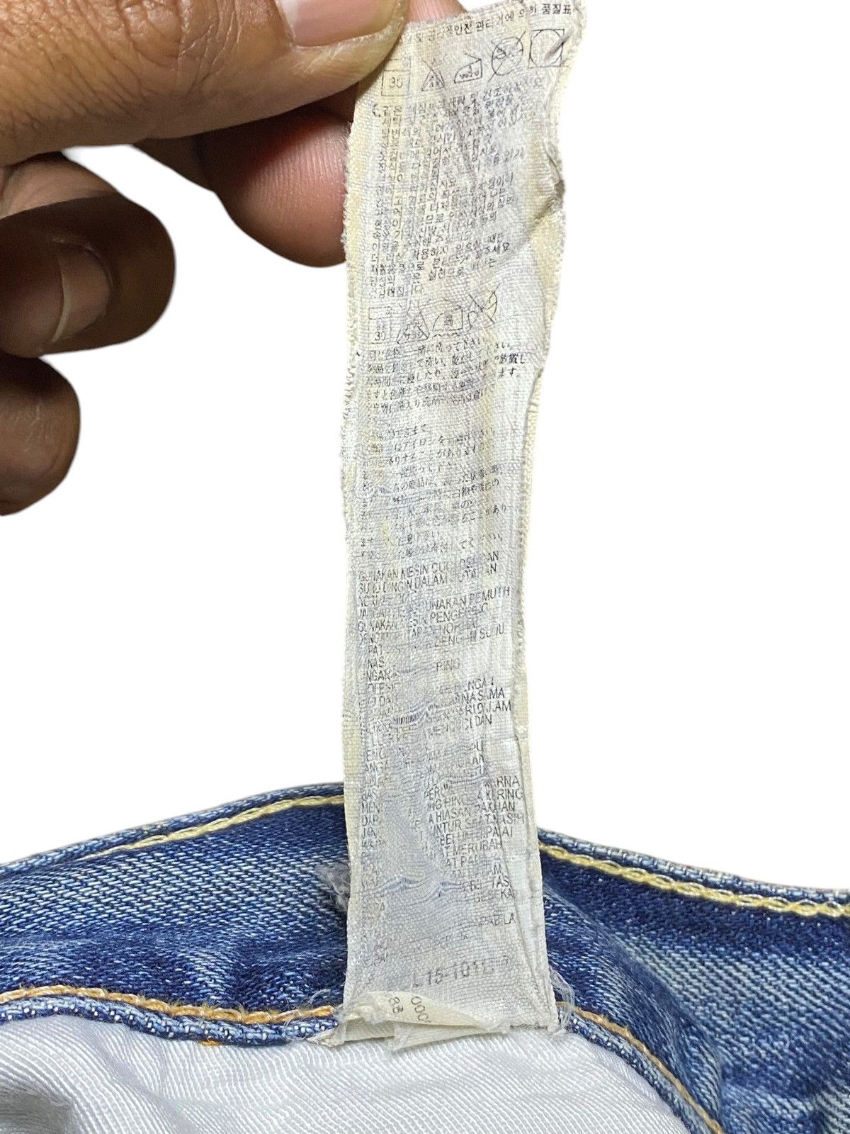 Vintage Levis 502 Blue Wash Ripped Straight Jeans