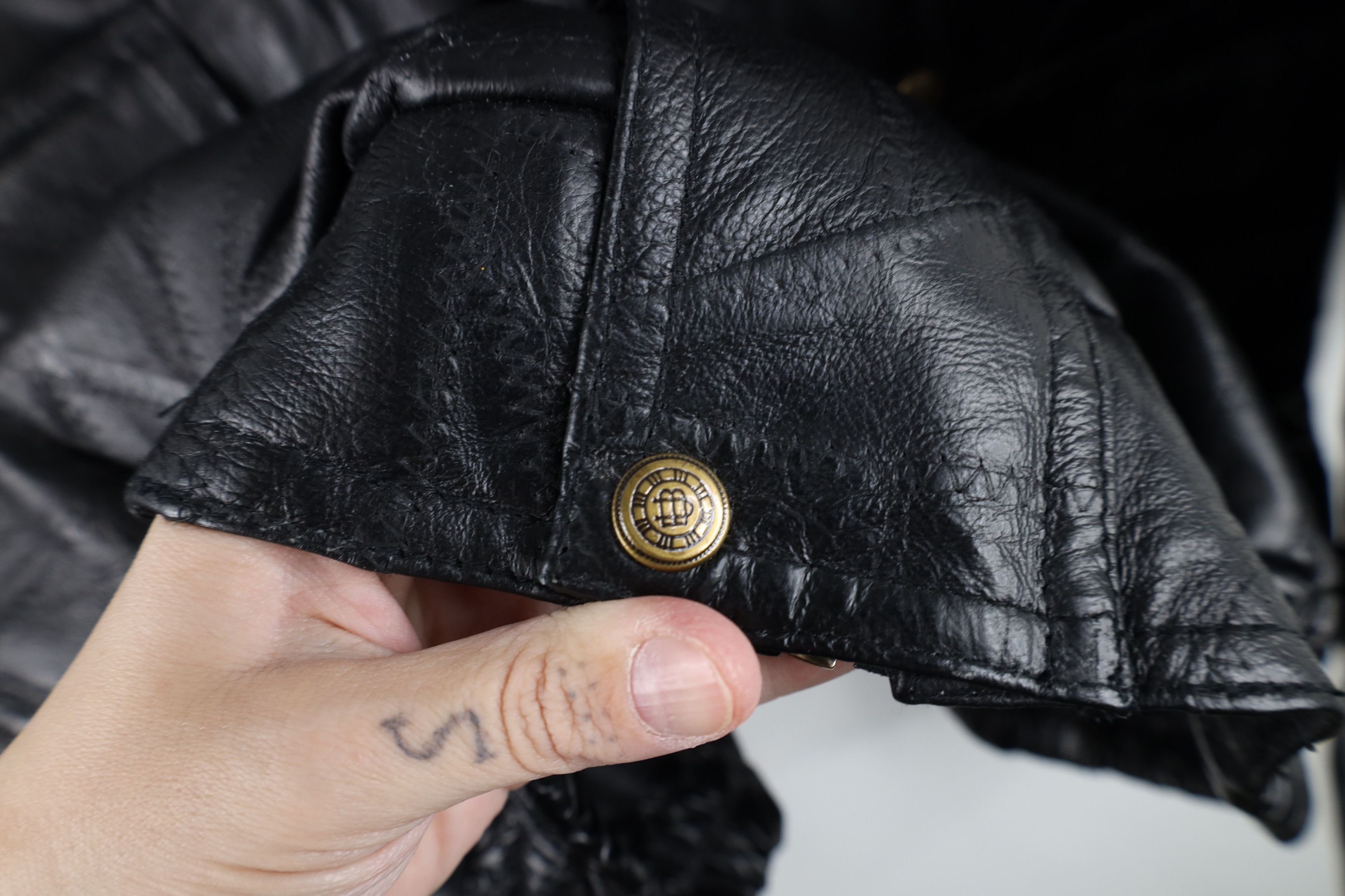Vintage Vintage 90s Streetwear Patchwork Leather Bomber Jacket Black Size US XL / EU 56 / 4 - 8 Thumbnail