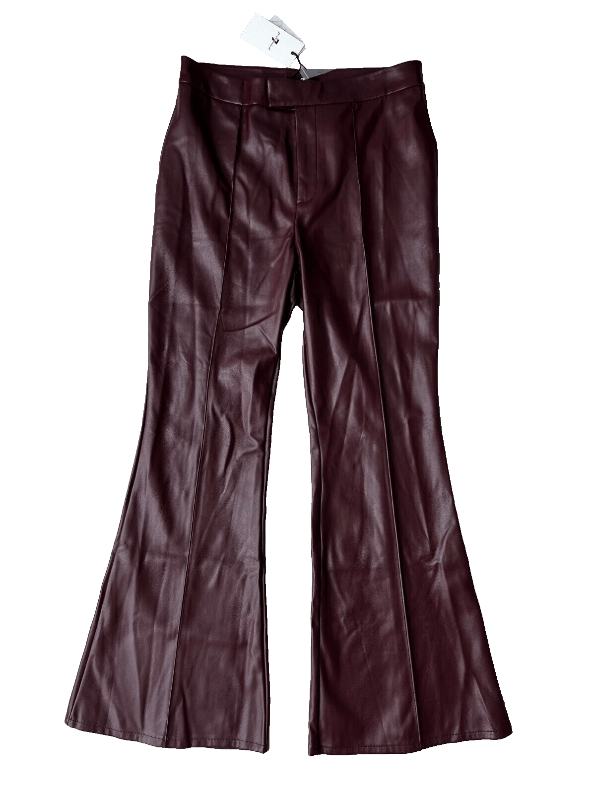7 For All Mankind Faux Leather Flared Pants Burgundy ( L )