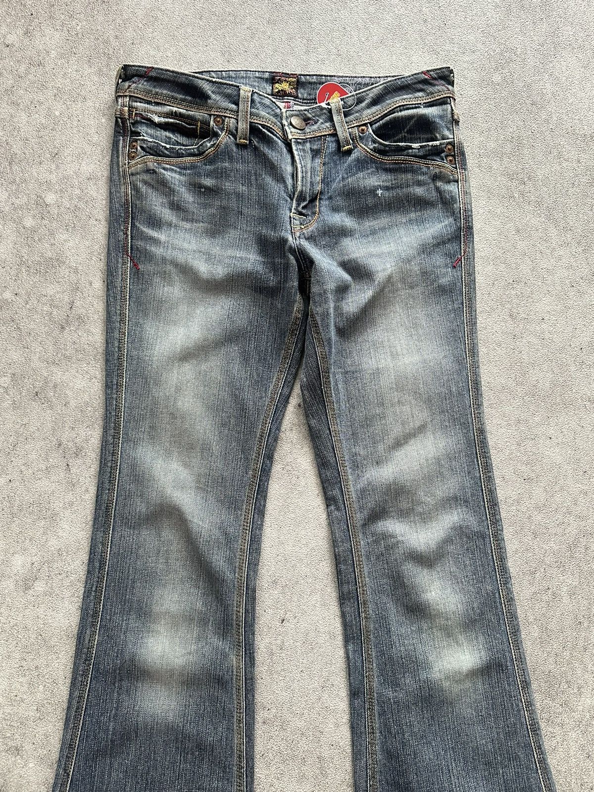 Tornado Mart 90s Japanese Brappers Flared Washed Denim Jeans Lgb Size US 29 - 3 Thumbnail