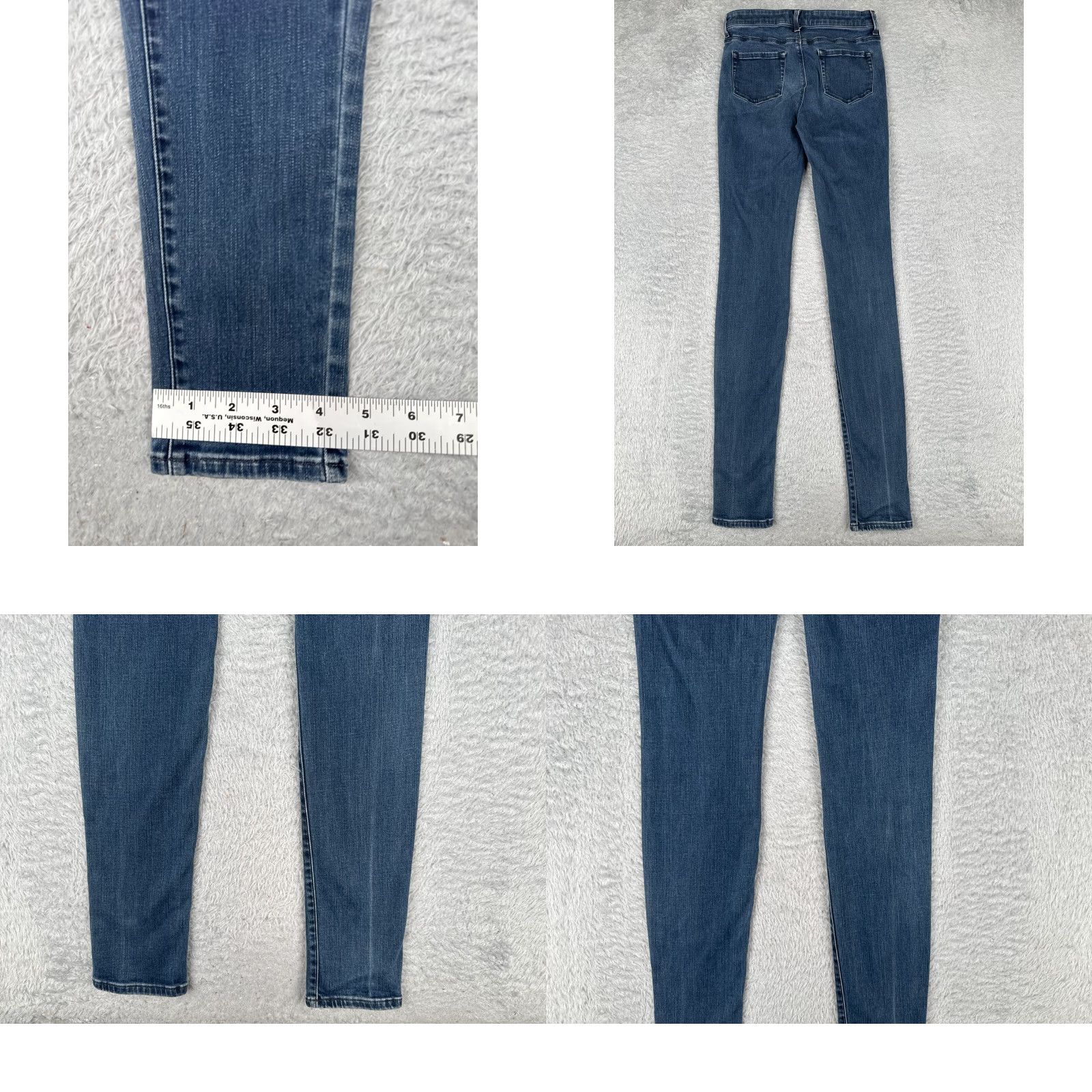 Uniqlo Uniqlo Jeans Womens 25 Blue Denim Skinny Mid Rise Cotton Blend 26x33 Size 42" / US 20 - 10 Thumbnail