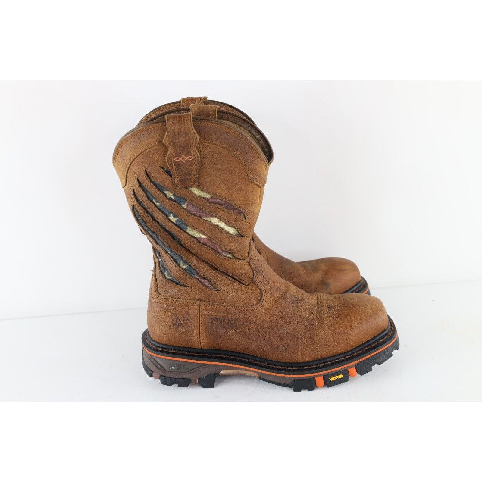 Cody James Cody James USA Flag Leather Composite Toe Western Boots Size US 12 / EU 45 - 4 Thumbnail