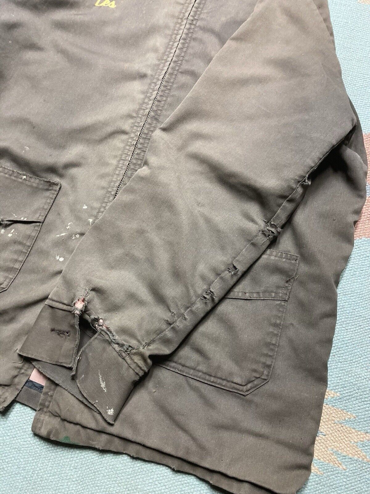 Vintage 60s work jacket zip distressed insulated talon Union made XL Size US XL / EU 56 / 4 - 7 Thumbnail