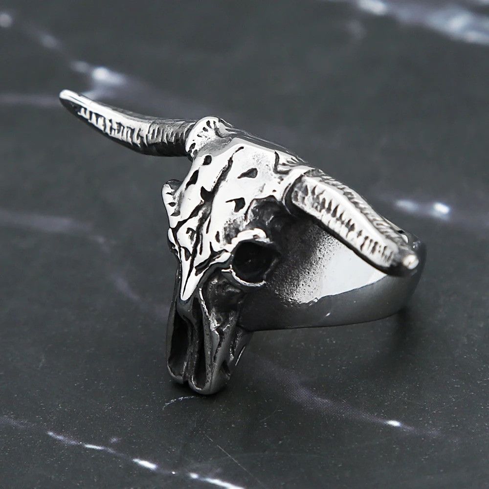 Other Retro Bull Skull Ring Size ONE SIZE - 3 Thumbnail
