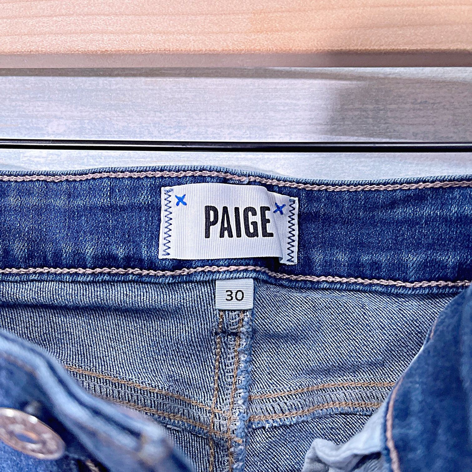 Paige PAIGE Shelby Crop Flare Jeans Blue Dark Wash Womens 30 Size 30" / US 8 / IT 44 - 7 Thumbnail