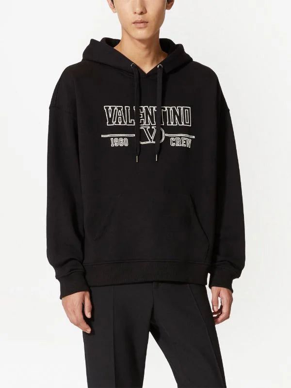 Valentino VALENTINO GARAVANI LOGO-PRINT COTTON HOODIE Size US XL / EU 56 / 4 - 6 Thumbnail