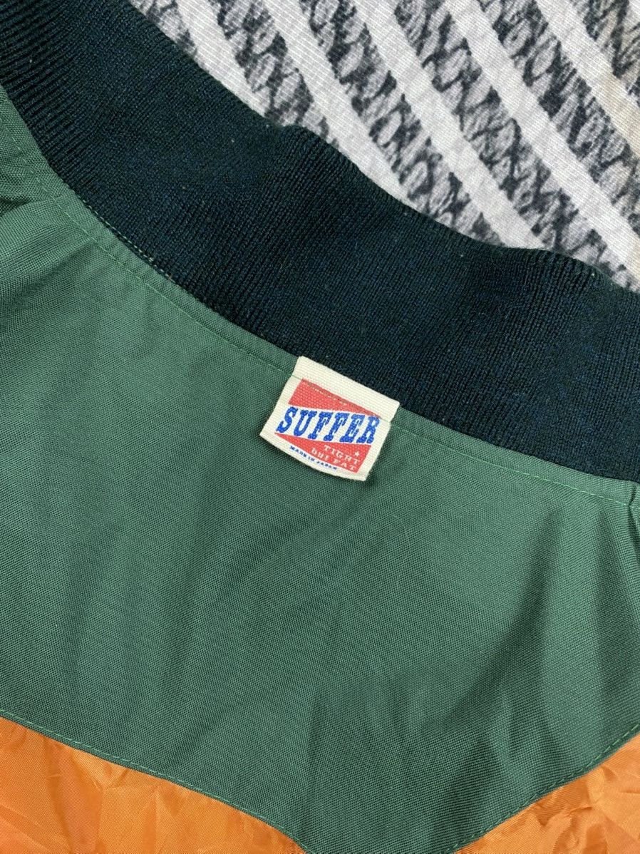 Japanese Brand Vintage Suffer Striped Ribbing Snap Button Varsity Jacket Size US M / EU 48-50 / 2 - 12 Thumbnail