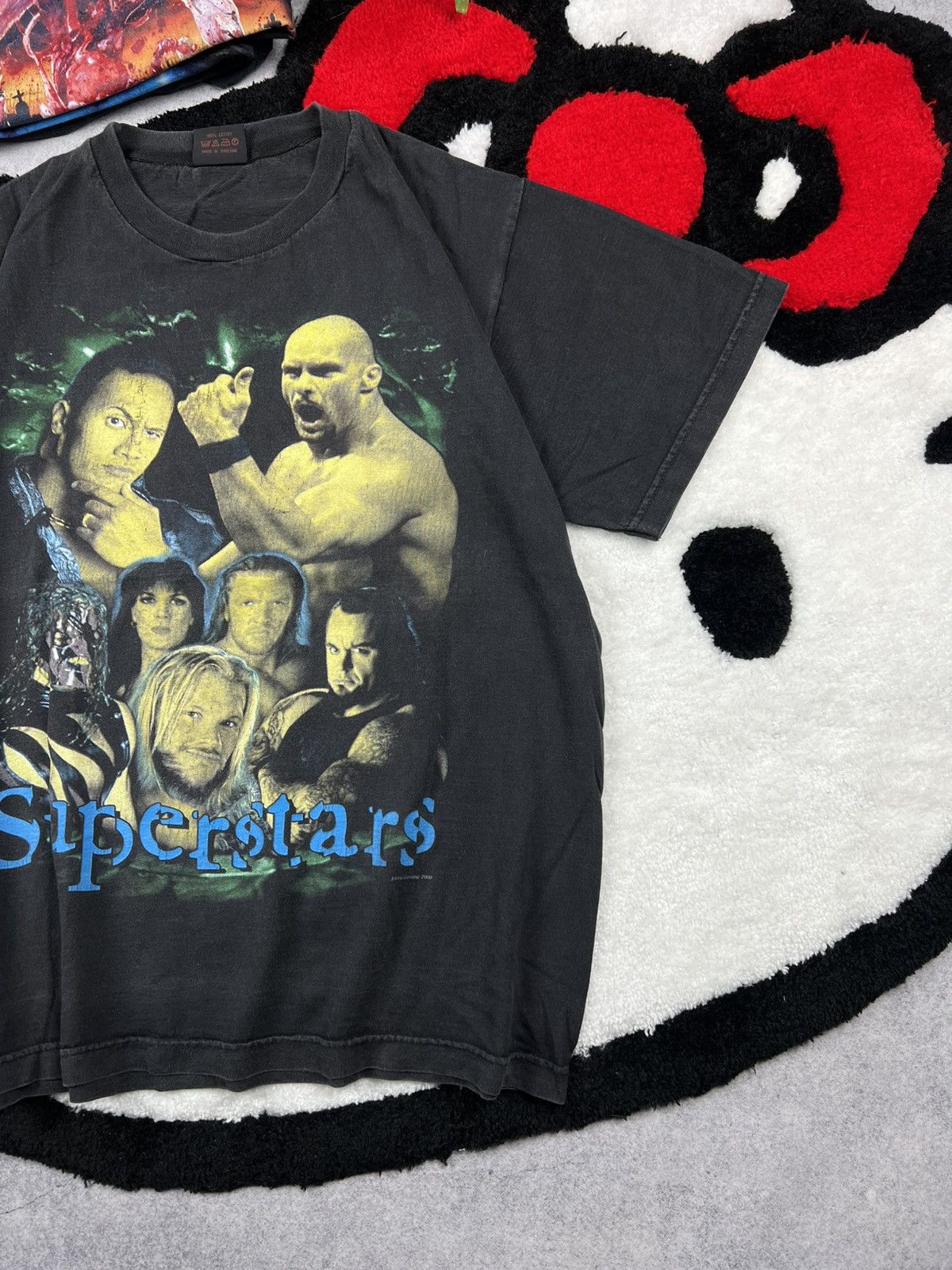 Band Tees Vintage WWE Wrestling Superstars 2000 Faded Y2K Tee Shirt Size US L / EU 52-54 / 3 - 3 Thumbnail