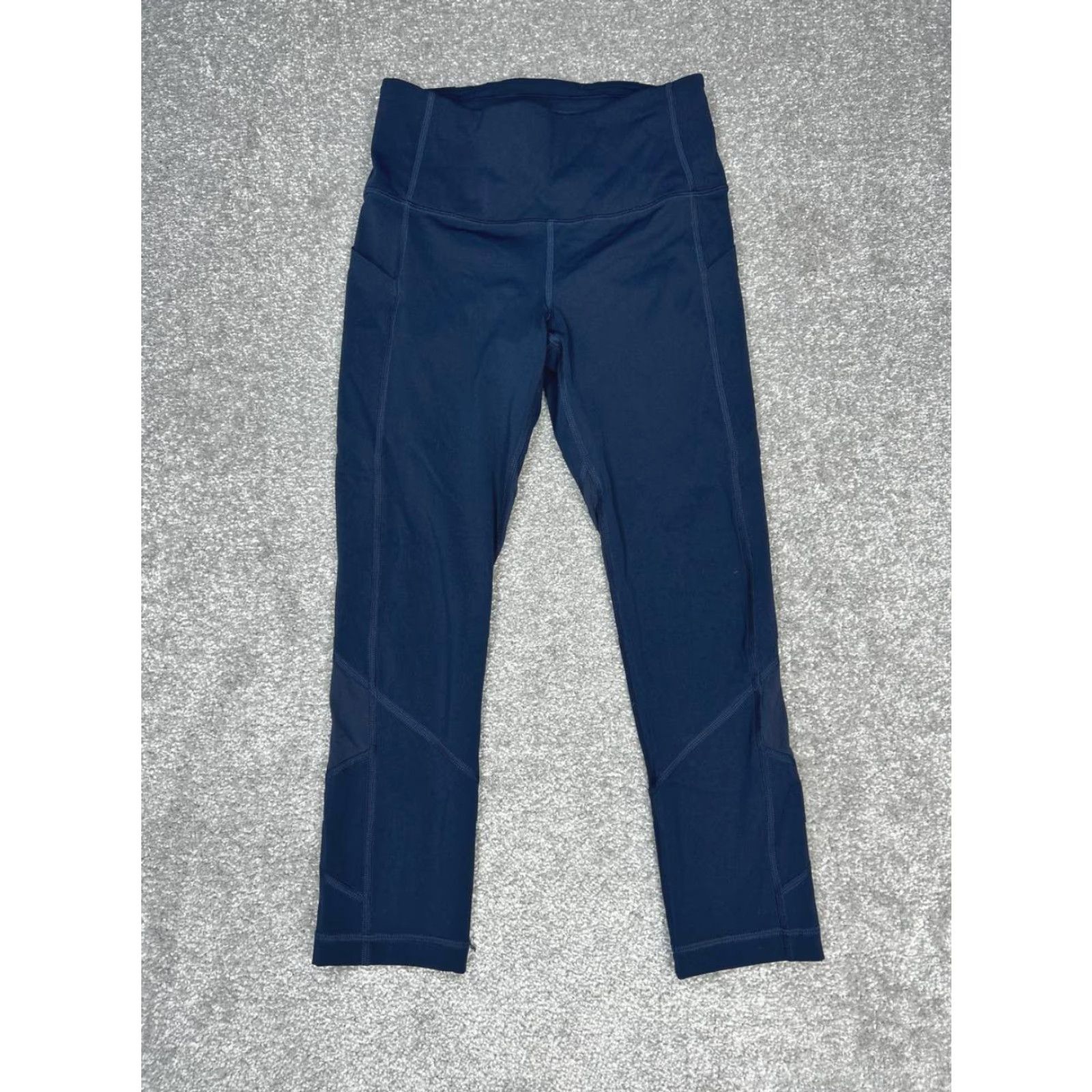 Lululemon Lululemon Pace Rival HR Cropped Leggings Womens 4 Blue Logo Mid Rise Yoga 22” Size 27" / US 4 / IT 40 - 2 Thumbnail