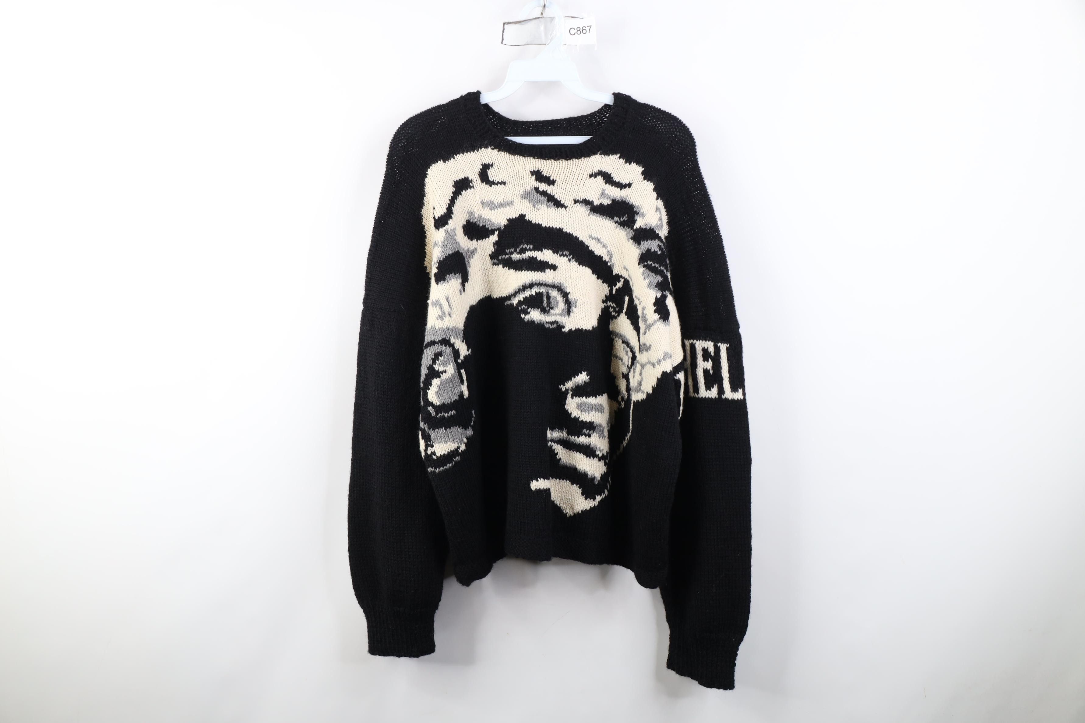 Vintage Vintage 90s Spell Out Michelangelo David Art Cropped Sweater Size XL / US 12-14 / IT 48-50 - 1 Thumbnail