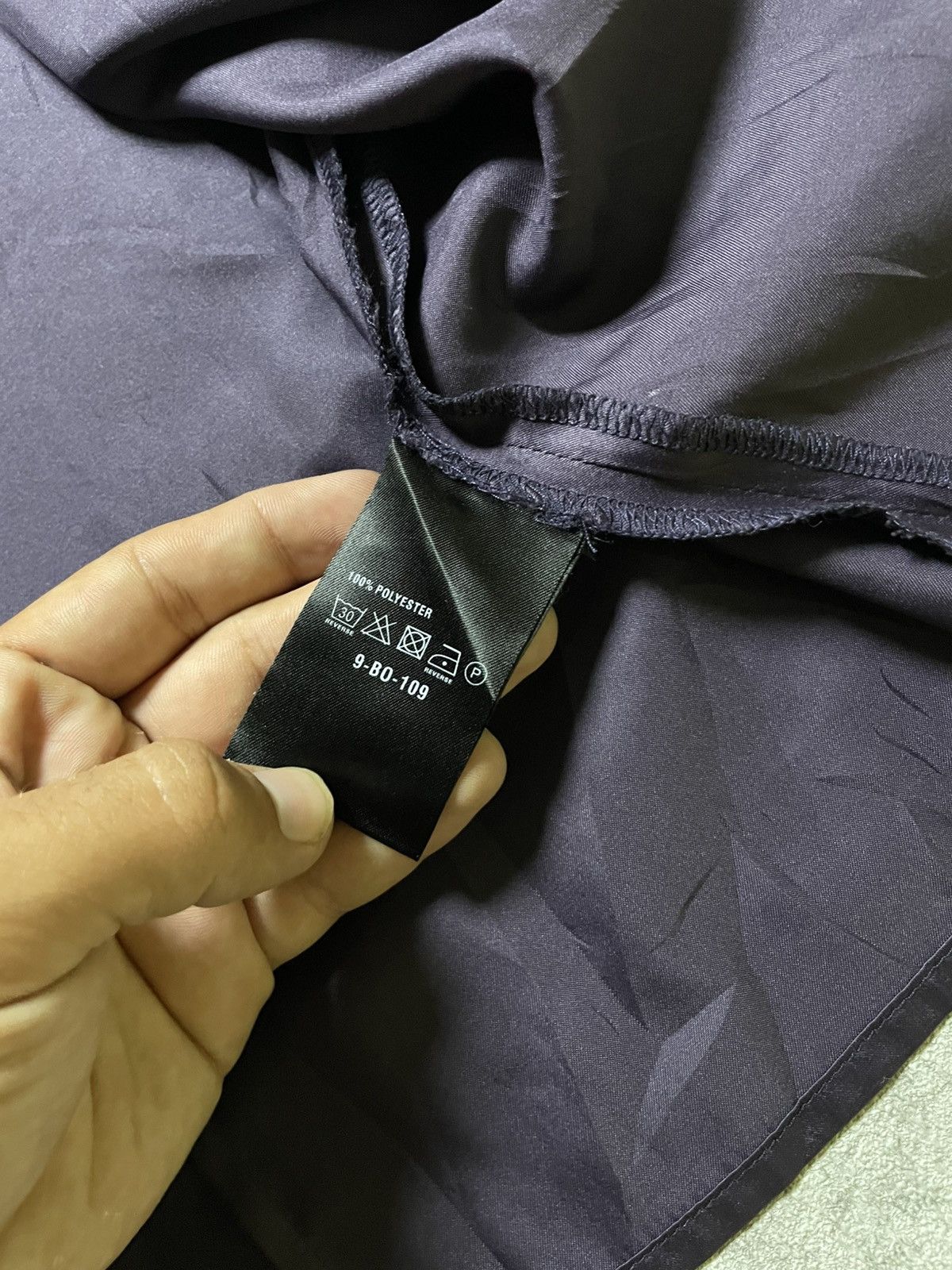 If Six Was Nine Skull Deep violet satin wrap shirt — Nosferatu energy Size US M / EU 48-50 / 2 - 7 Thumbnail