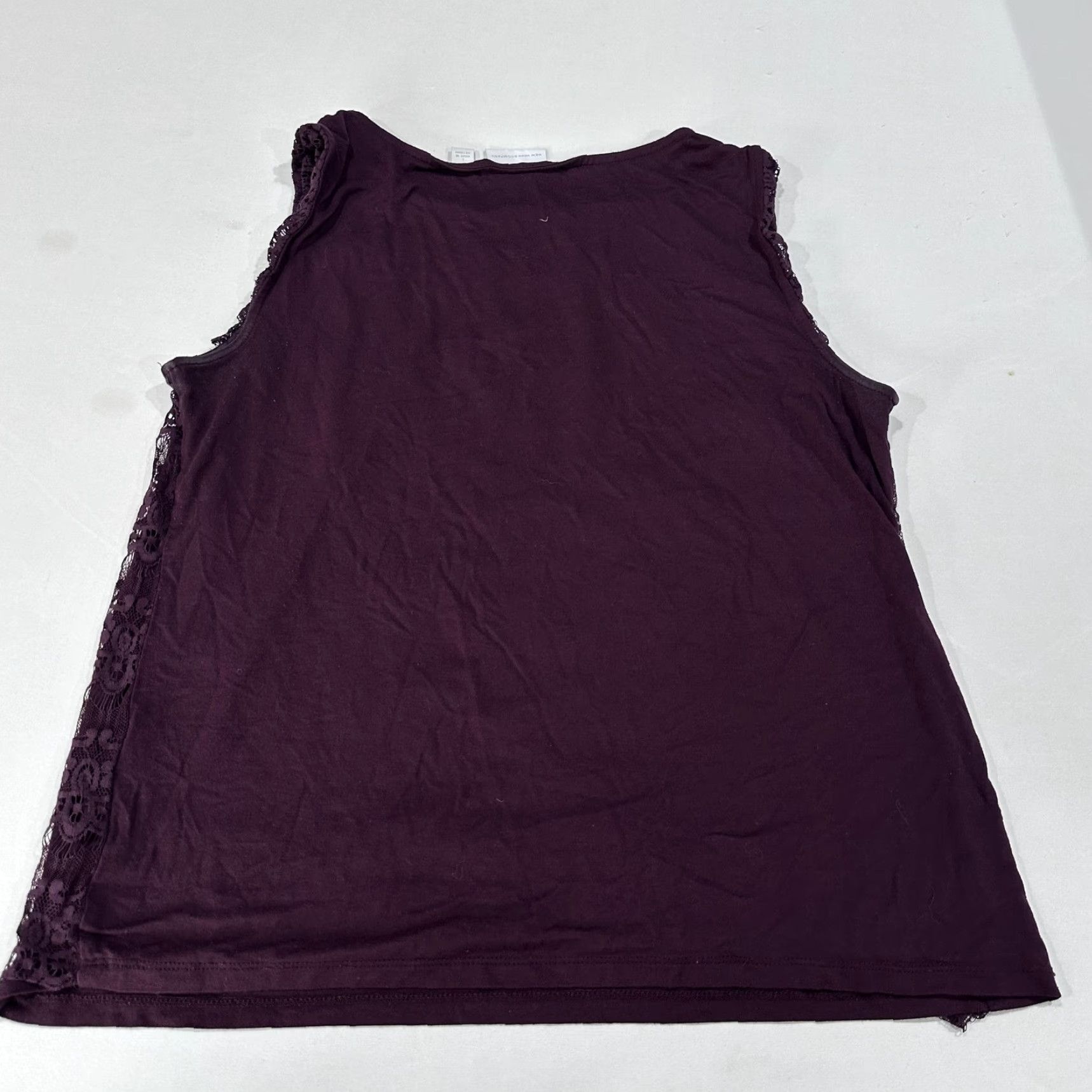 Vintage New York & Company Tank Womens L Purple Floral Lace Lined Sleeveless Dark Coquette Shirt Size L / US 10 / IT 46 - 3 Thumbnail