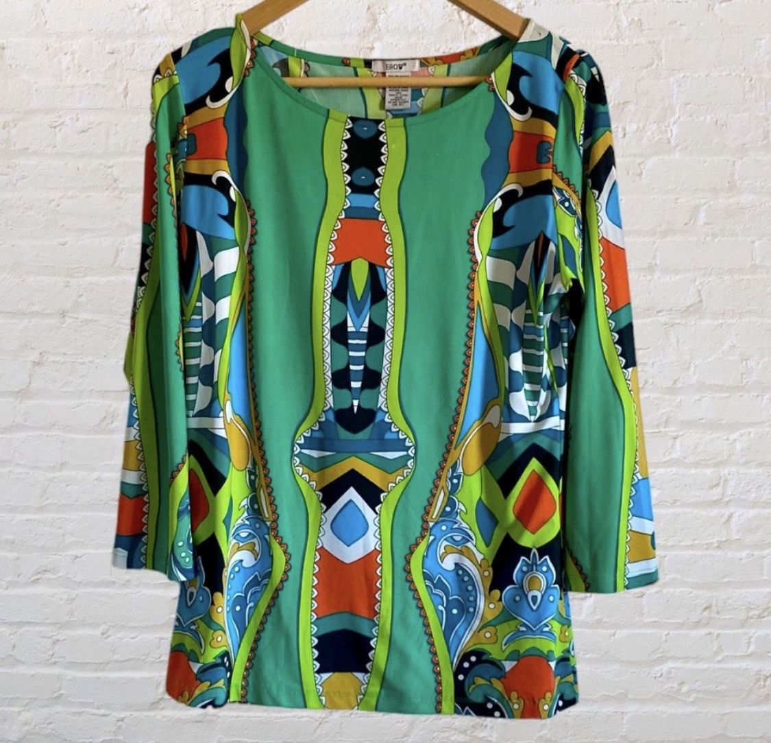 Other EROW COLORFUL PRINT 3/4 SLEEVE TOP SHIRT Size XL / US 12-14 / IT 48-50 - 6 Thumbnail