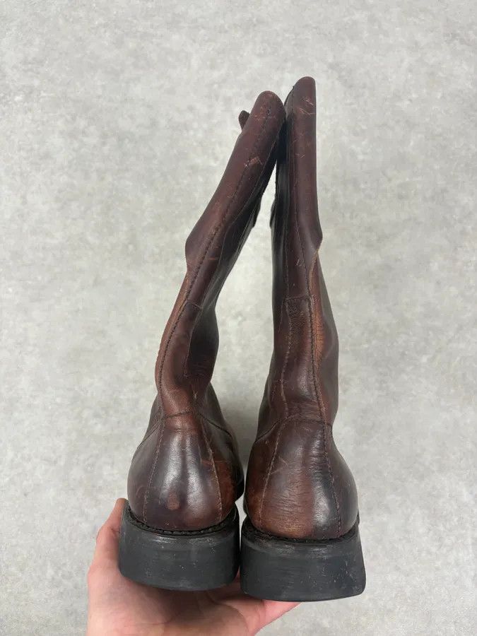 Dirk Bikkembergs Bikkembergs Archive Brown Eroded Leather Ankle Boots Size US 10 / EU 43 - 4 Thumbnail