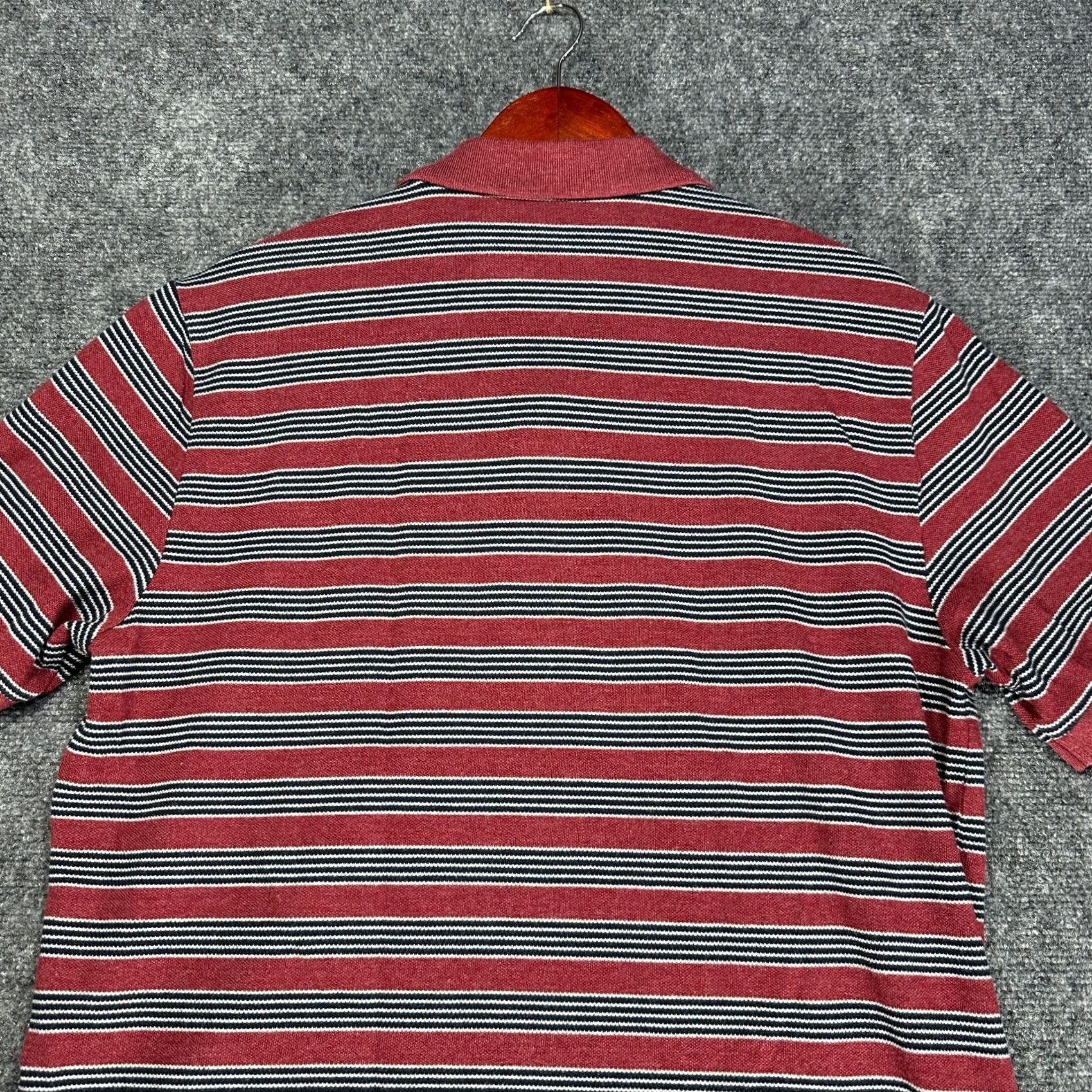Eddie Bauer Eddie Bauer Polo Shirt Men Large Maroon Striped Short Sleeve Button Neck Size US L / EU 52-54 / 3 - 7 Thumbnail