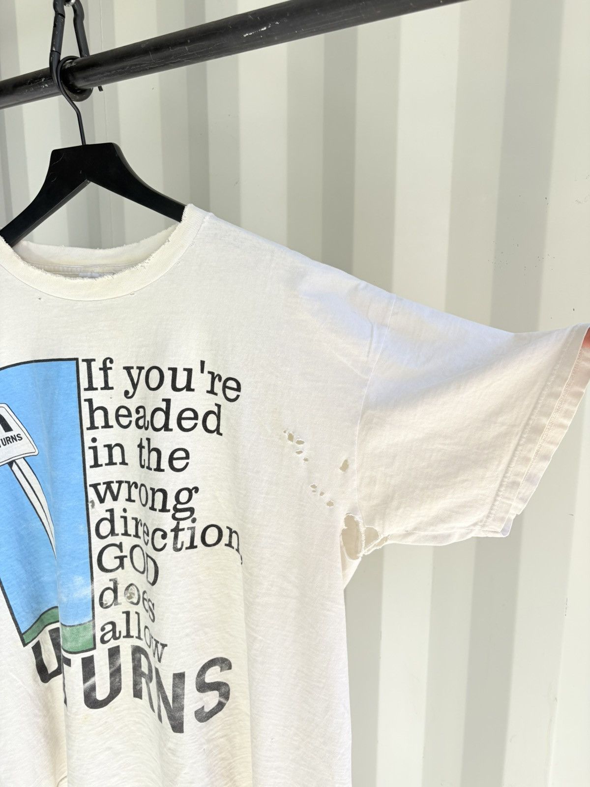 Vintage Thrashed God Allows U Turns Shirt Faded Distressed Band Size US XXL / EU 58 / 5 - 4 Thumbnail